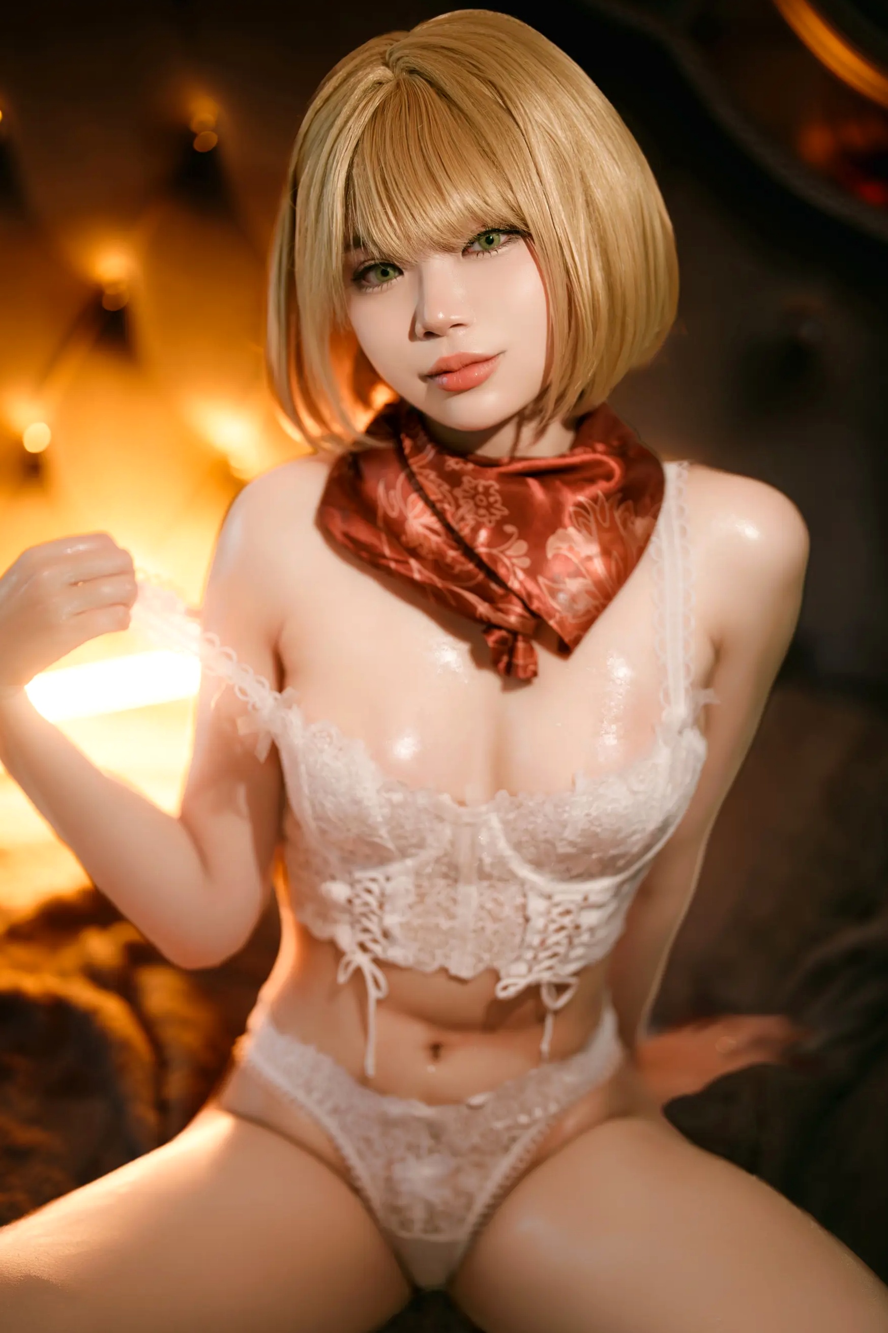 ZinieQ Ashley (Resident Evil 4) 生化危机4阿什莉Cosplay，极致白蕾丝私房写真，绝美诱惑福利大片