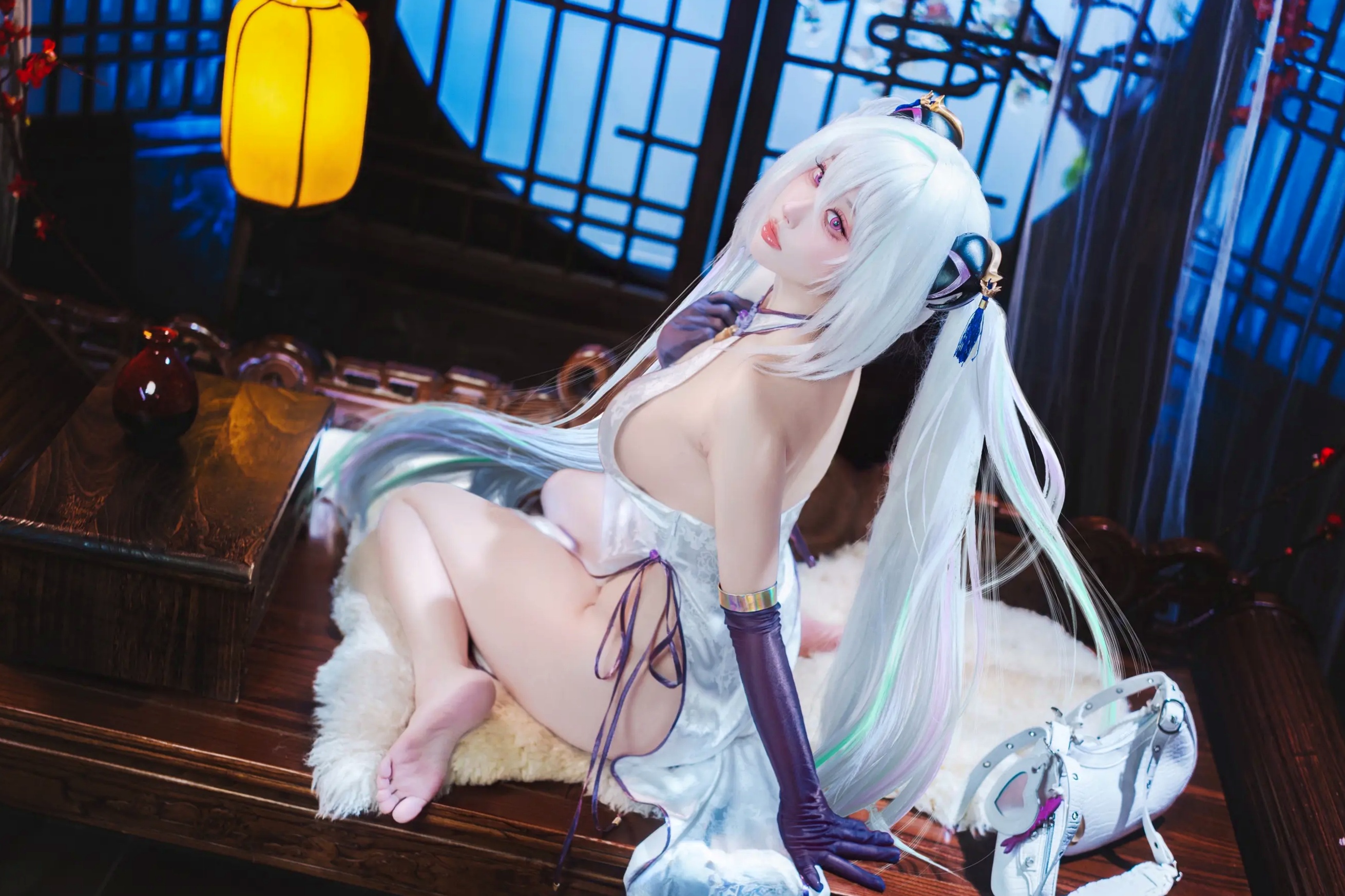Gallery - 宫本樱 - 碧蓝航线奇尔沙治绝美COS旗袍诱惑私房写真 [10P]角色扮演性感诱惑极品白嫩 女神私房照_秀色女神 - image 1