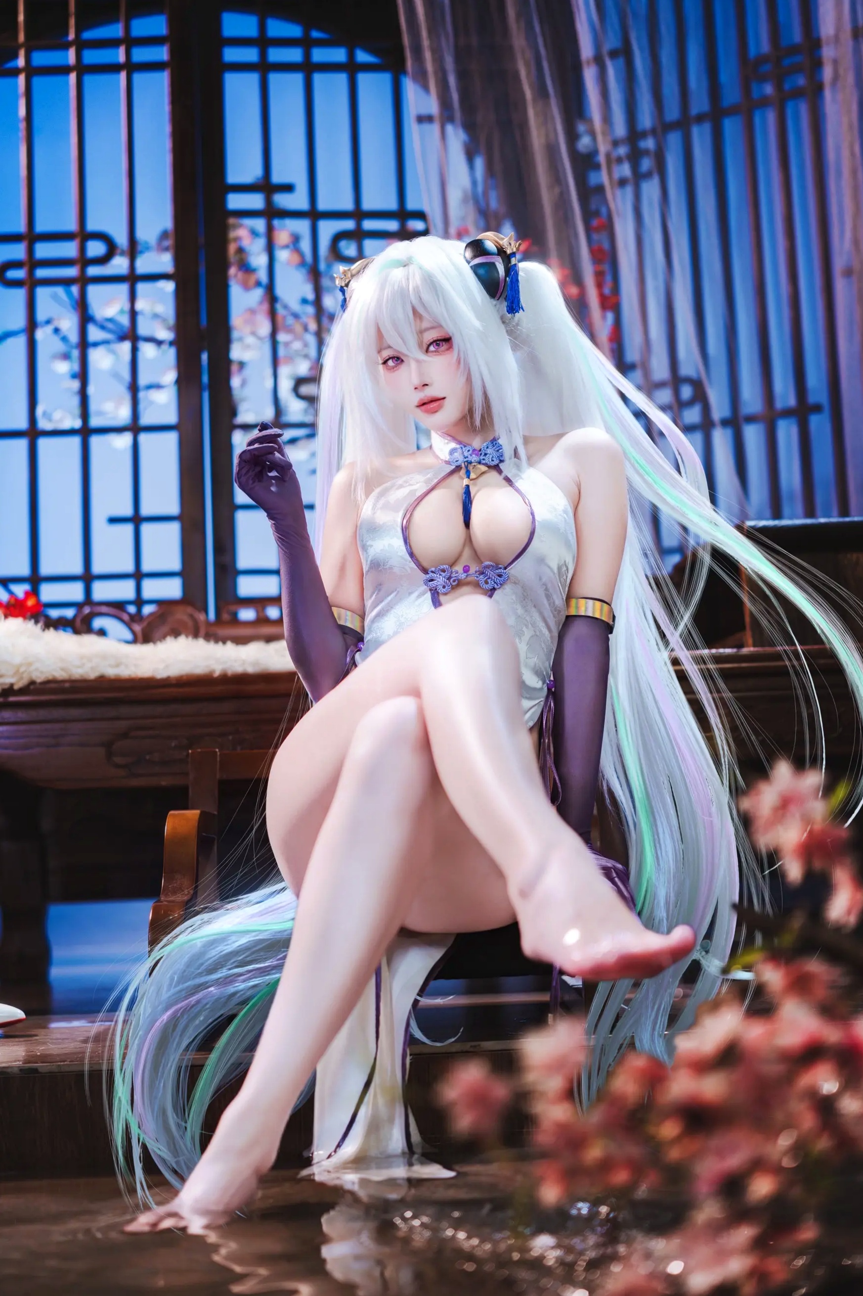 Gallery - 宫本樱 - 碧蓝航线奇尔沙治绝美COS旗袍诱惑私房写真 [10P]角色扮演性感诱惑极品白嫩 女神私房照_秀色女神 - image 3