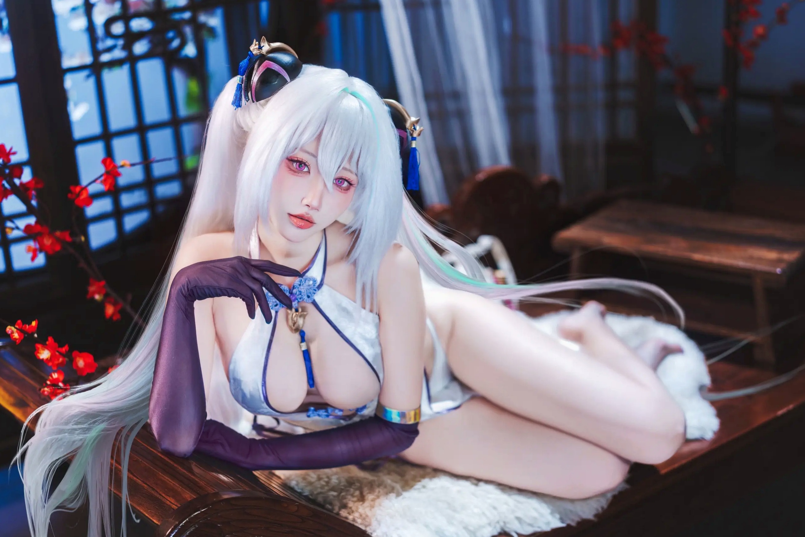 Gallery - 宫本樱 - 碧蓝航线奇尔沙治绝美COS旗袍诱惑私房写真 [10P]角色扮演性感诱惑极品白嫩 女神私房照_秀色女神 - image 9