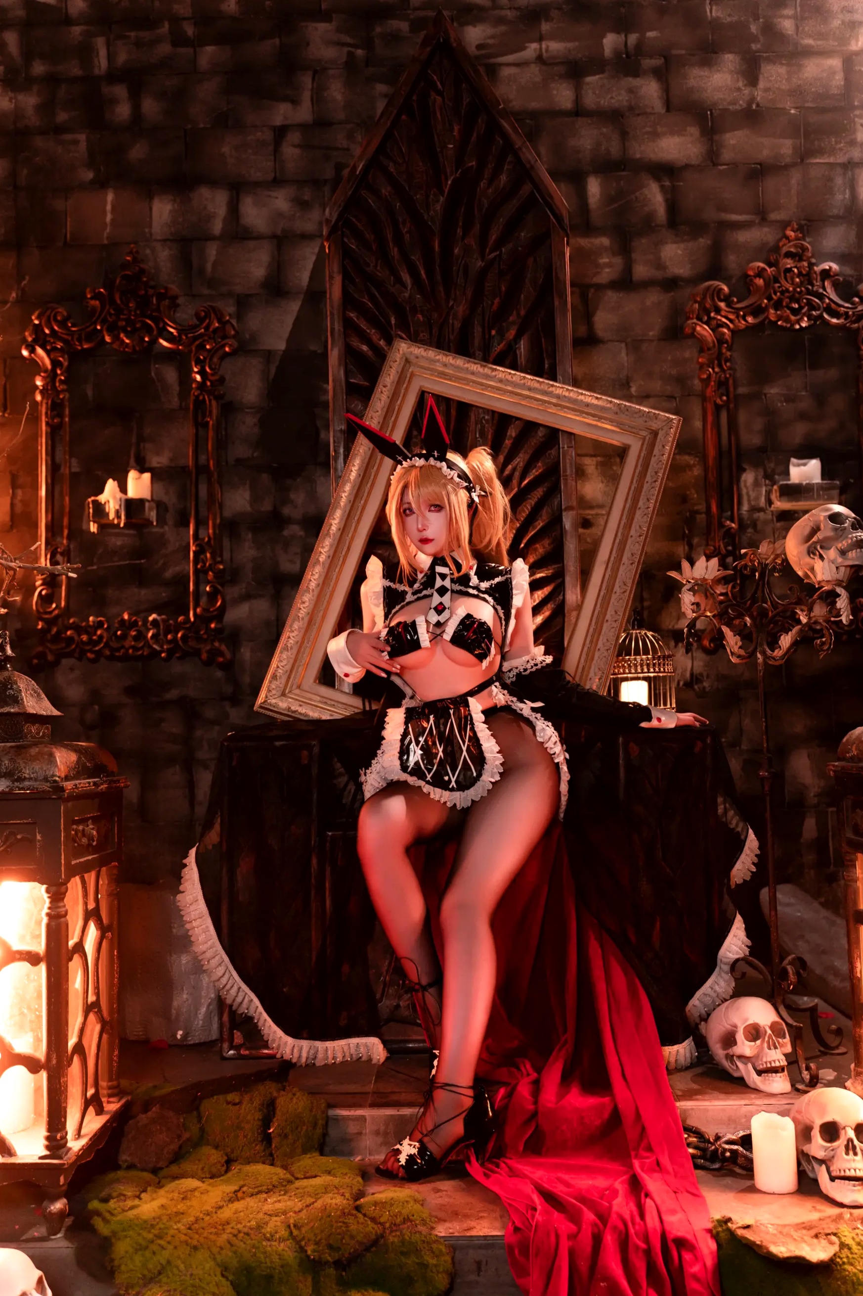 Gallery - 小和甜酒 - 交错战线咎瓦尤斯女仆暗黑哥特风cosplay 私房美腿诱惑大尺度套图性感制服女仆角色扮演私房照诱惑冷艳美腿大尺度 女神私房照_秀色女神 - image 6
