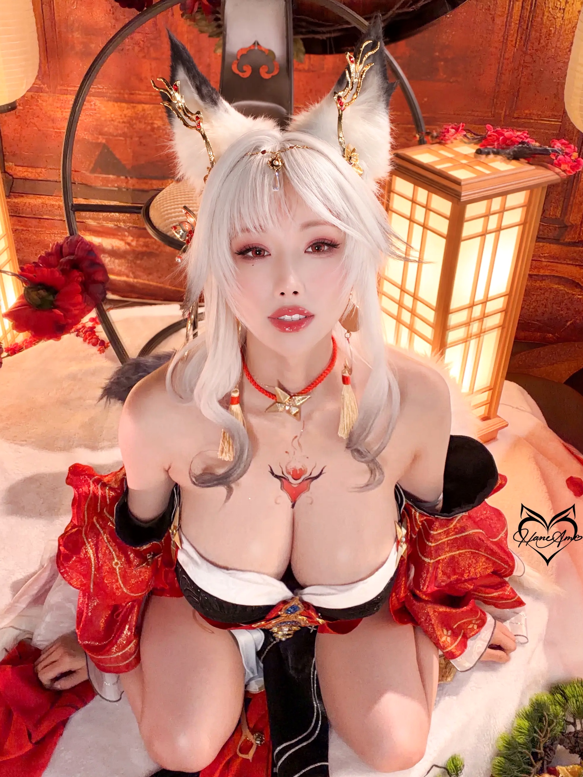 Hane Ame - 鸣潮心月狐COS写真：绝美狐妖古风诱惑、极致束缚视觉大片[41P]
