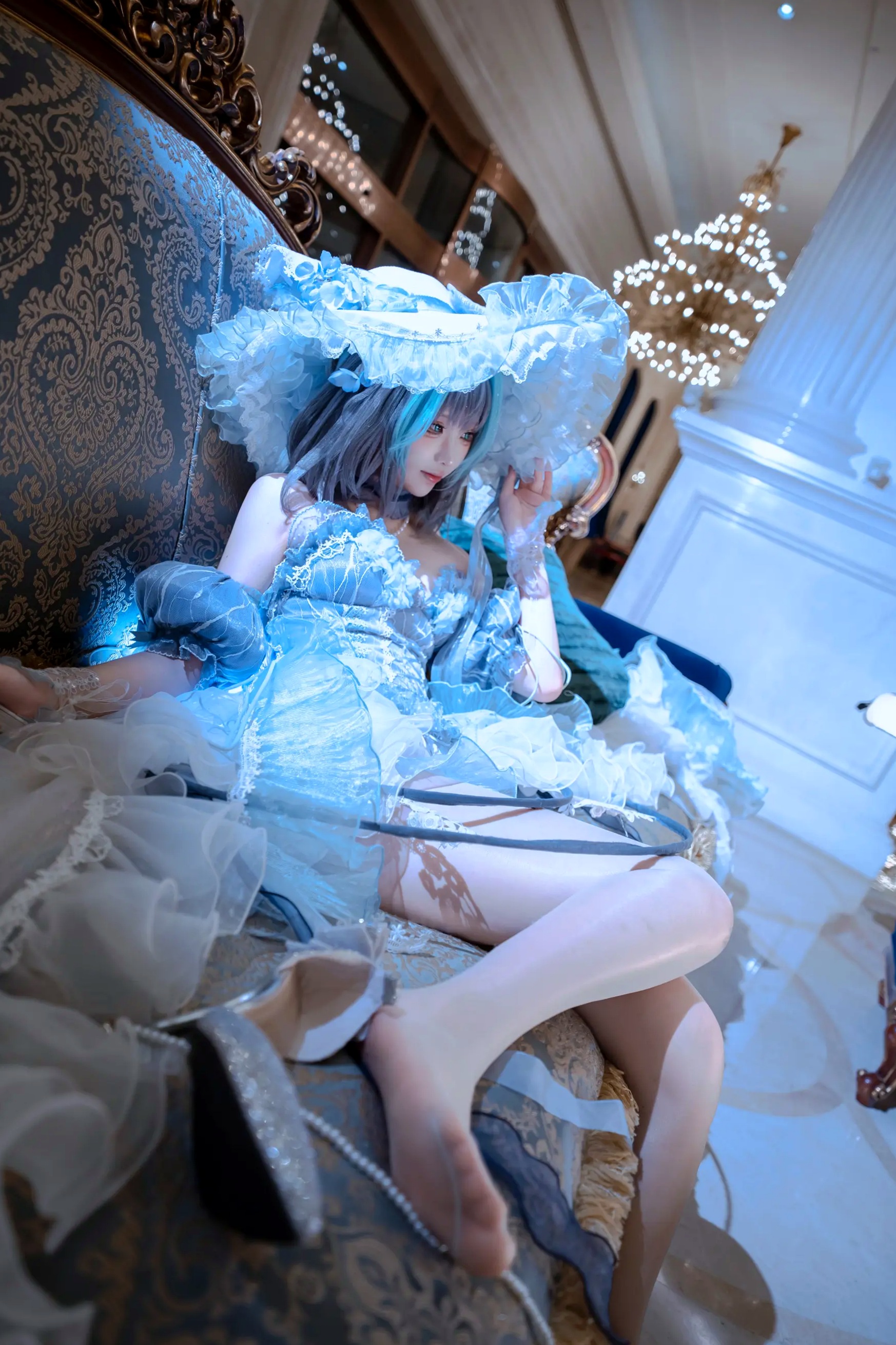 Gallery - Tsuki_月隐 - 柴郡 欧式宫殿蓝色礼服角色扮演私房照 [52P]角色扮演萝莉萌系诱惑 女神私房照_秀色女神 - image 3