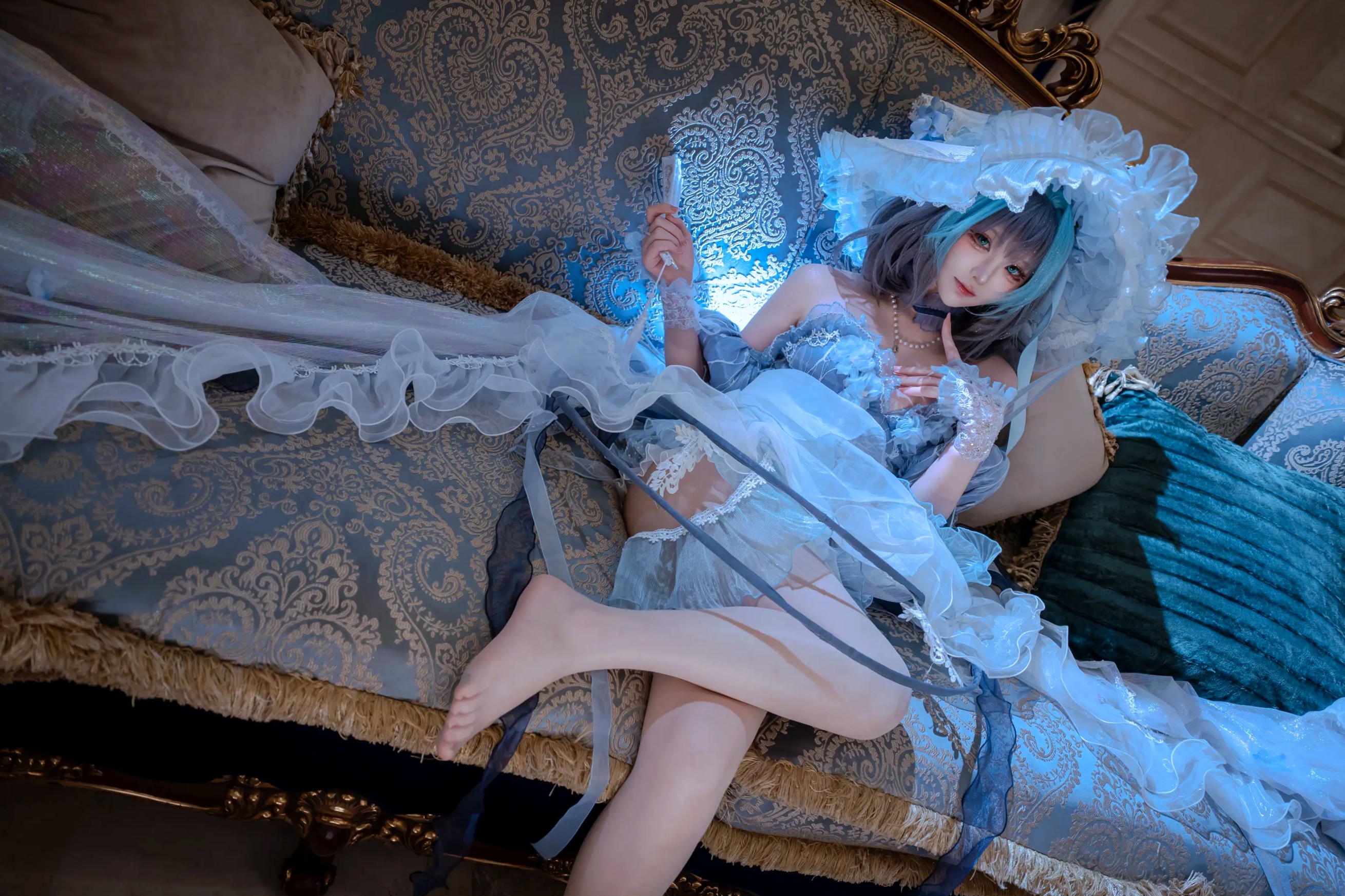 Gallery - Tsuki_月隐 - 柴郡 欧式宫殿蓝色礼服角色扮演私房照 [52P]角色扮演萝莉萌系诱惑 女神私房照_秀色女神 - image 4