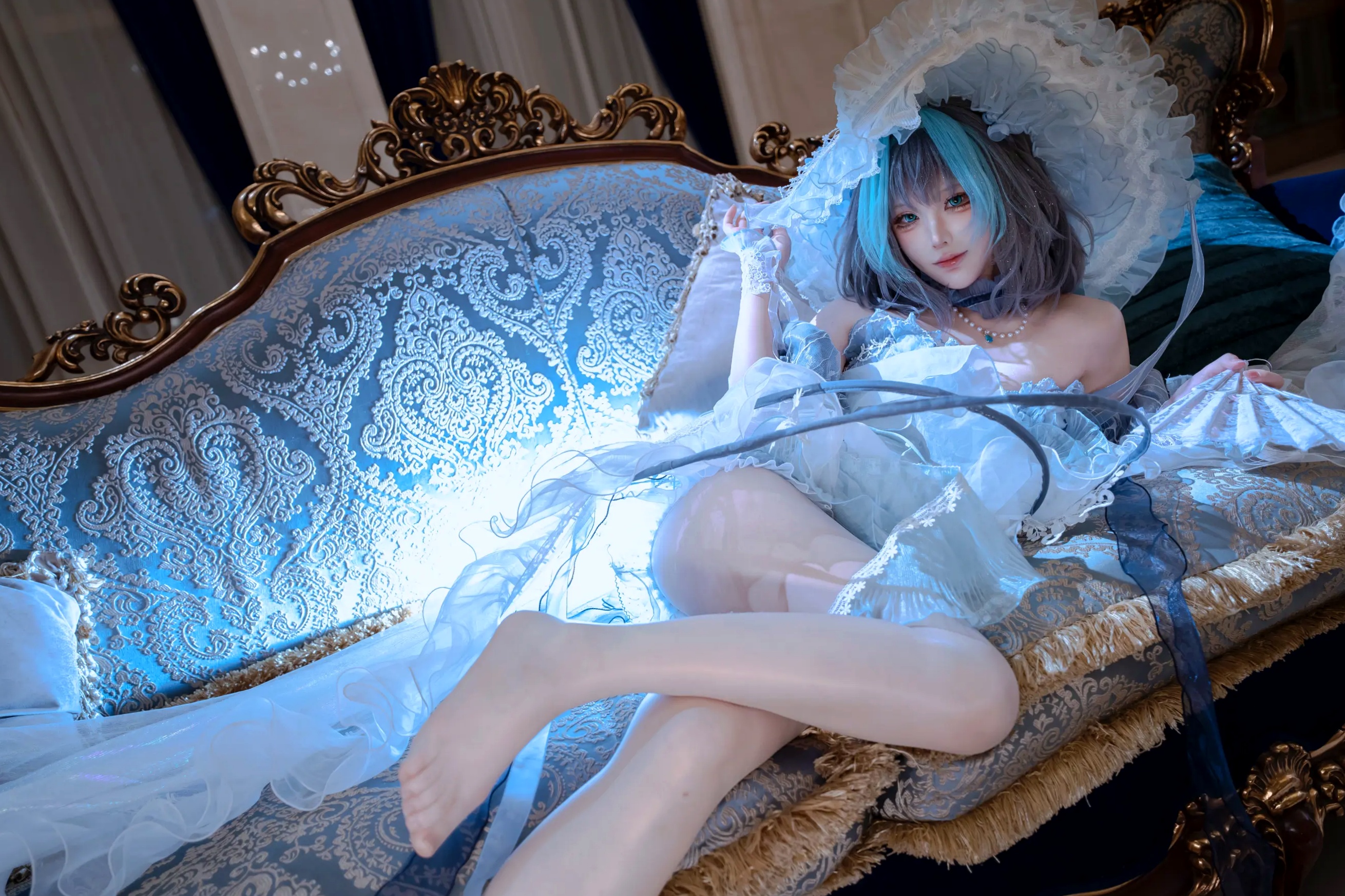 Gallery - Tsuki_月隐 - 柴郡 欧式宫殿蓝色礼服角色扮演私房照 [52P]角色扮演萝莉萌系诱惑 女神私房照_秀色女神 - image 5