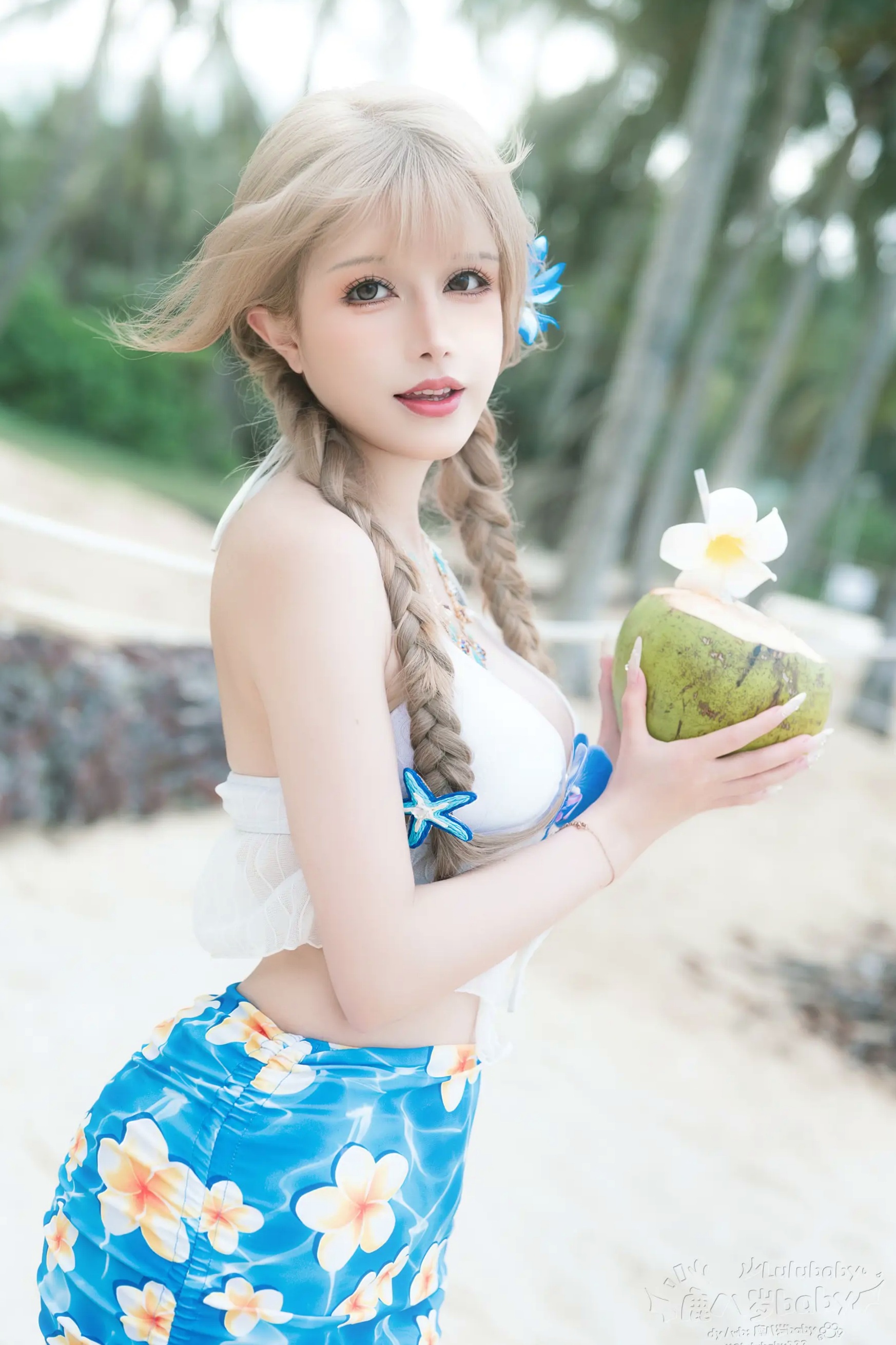 鹿八岁 蓝色泳衣 沙滩比基尼 私房大尺度诱惑写真 [40P]