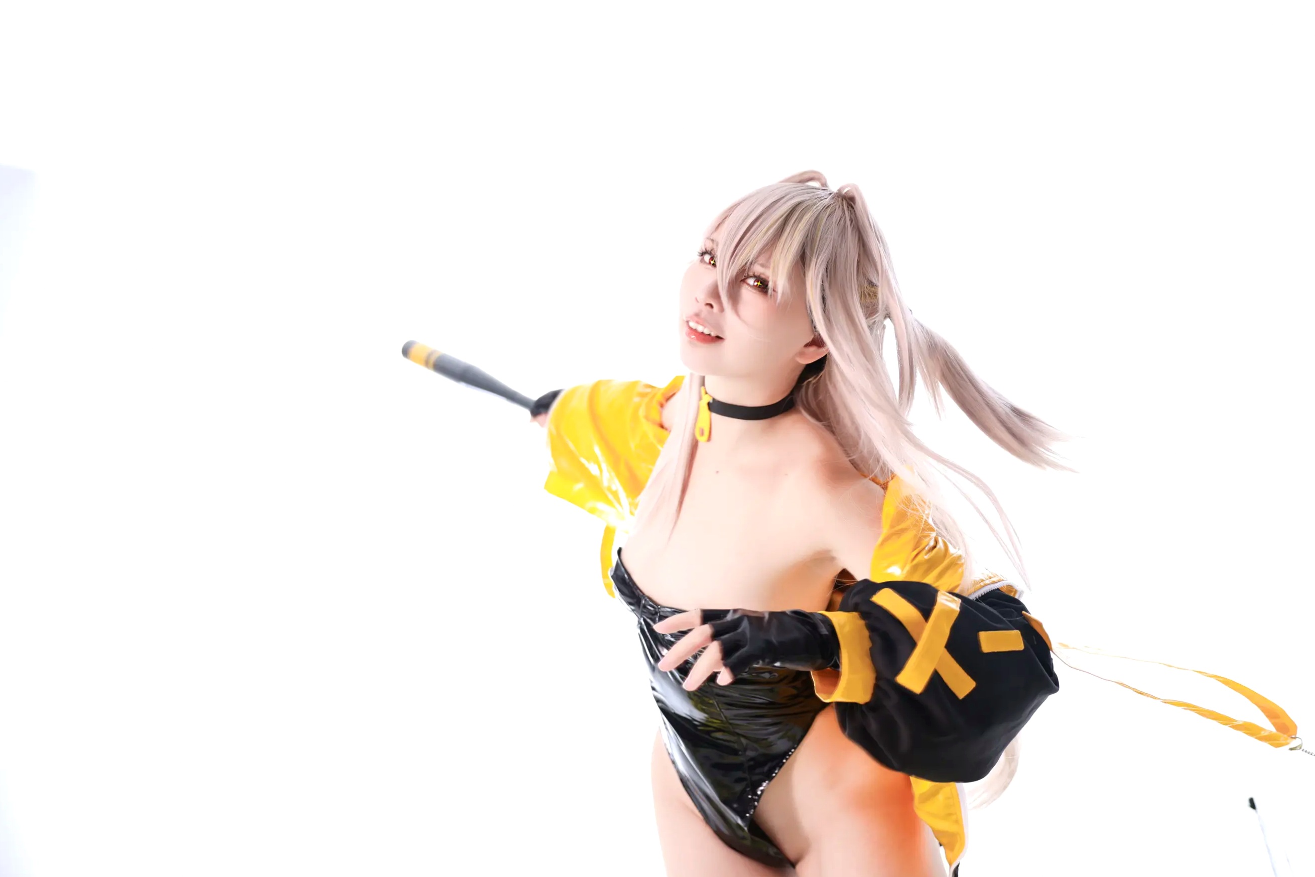 G44不会受伤 - rainbow 菜之花星 角色扮演 紧身皮衣 棒球棍诱惑写真 [30P]