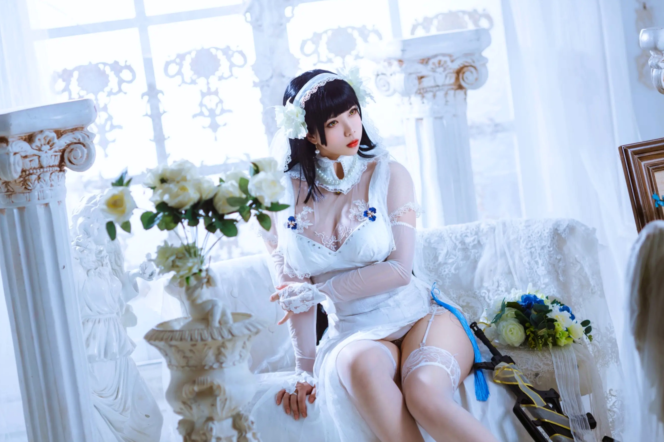 Meroko_魅瞳 - 95式花嫁 欧式宫廷白色婚纱角色扮演私房照 [22P]