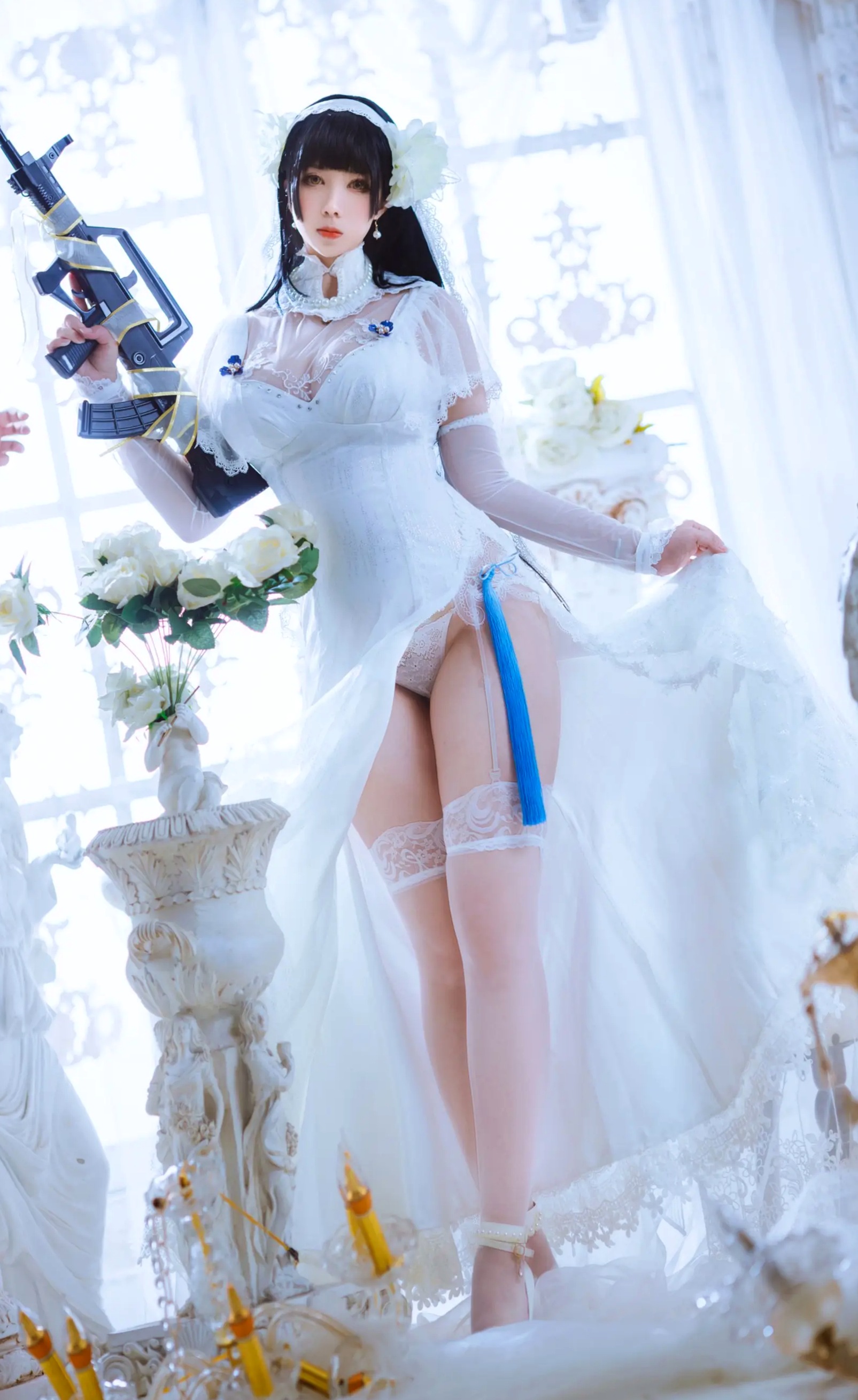 Meroko_魅瞳 - 95式花嫁 欧式宫廷白色婚纱角色扮演私房照 [22P]