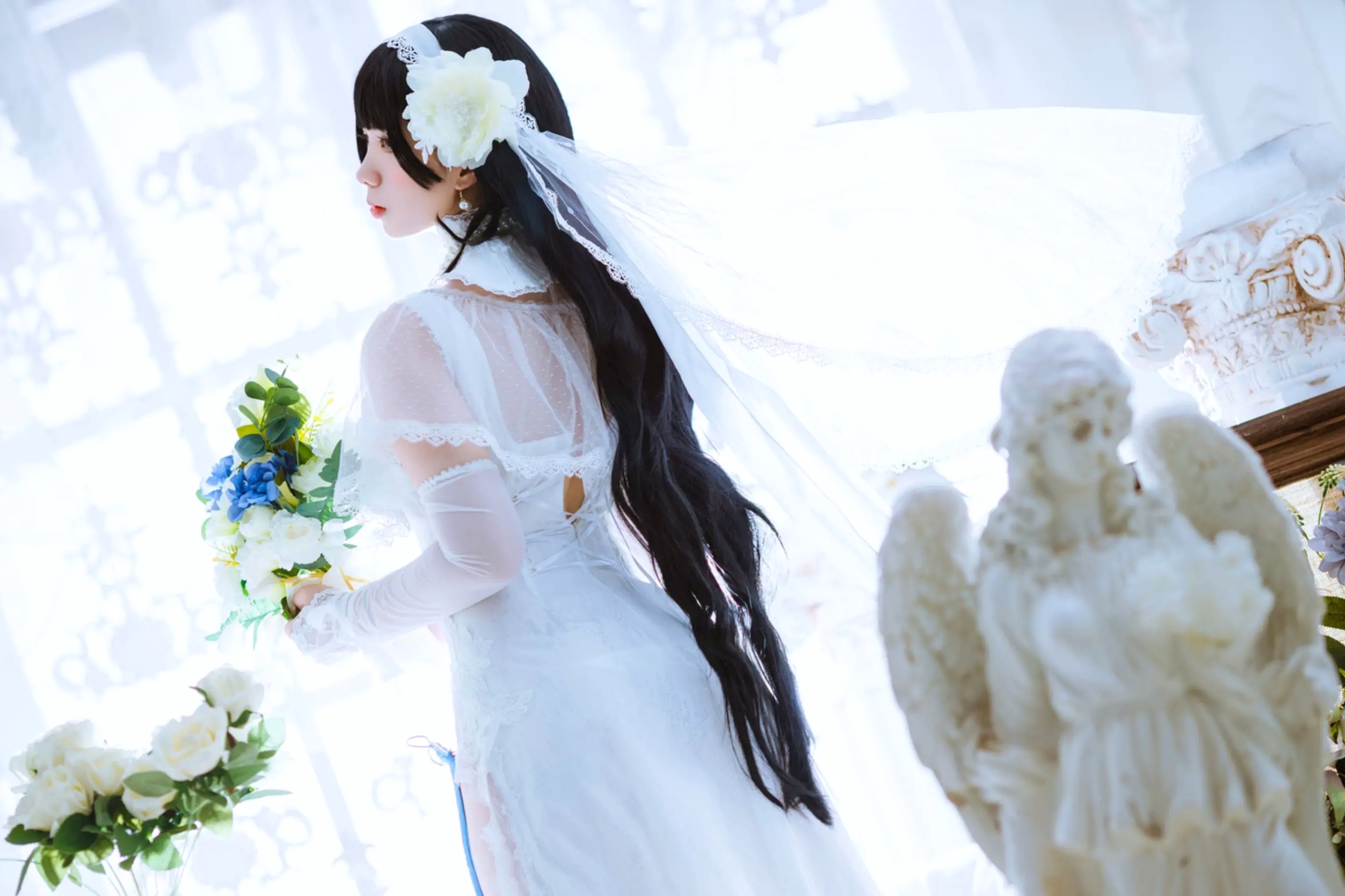 Meroko_魅瞳 - 95式花嫁 欧式宫廷白色婚纱角色扮演私房照 [22P]