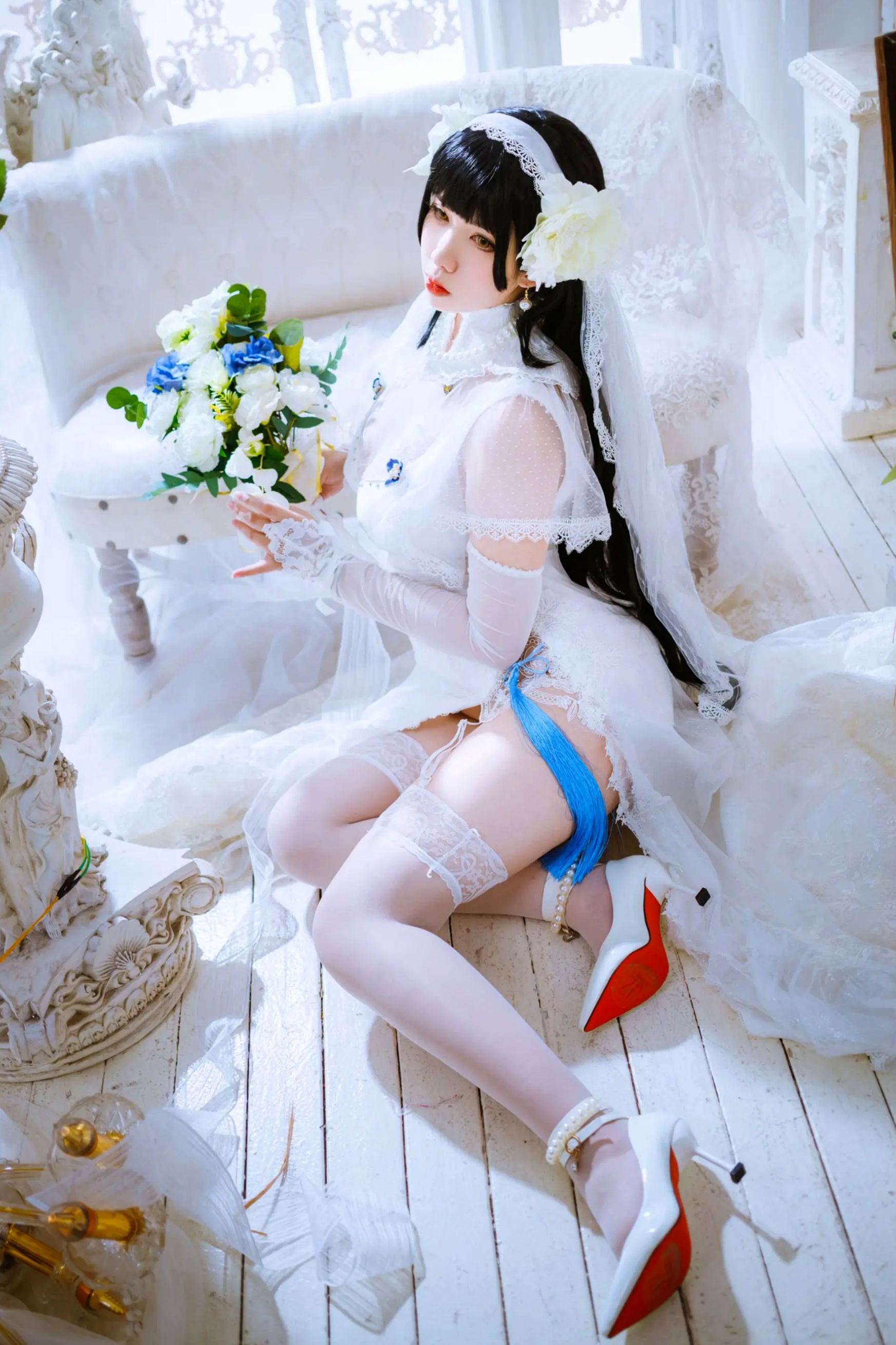 Meroko_魅瞳 - 95式花嫁 欧式宫廷白色婚纱角色扮演私房照 [22P]