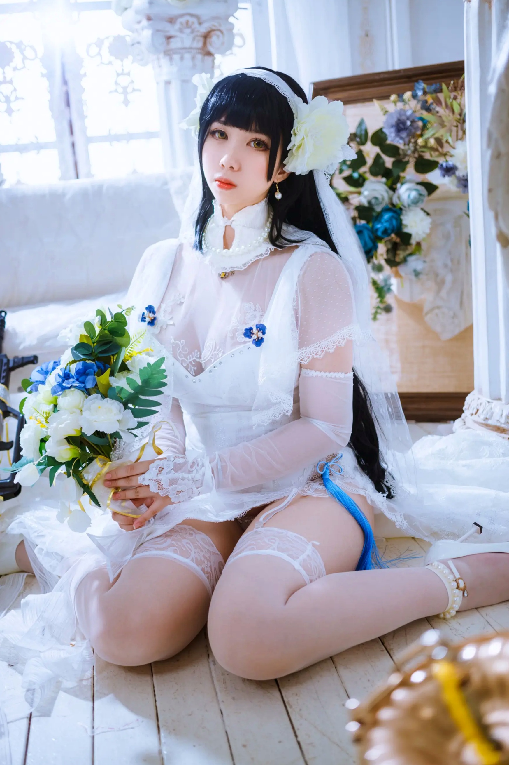 Meroko_魅瞳 - 95式花嫁 欧式宫廷白色婚纱角色扮演私房照 [22P]