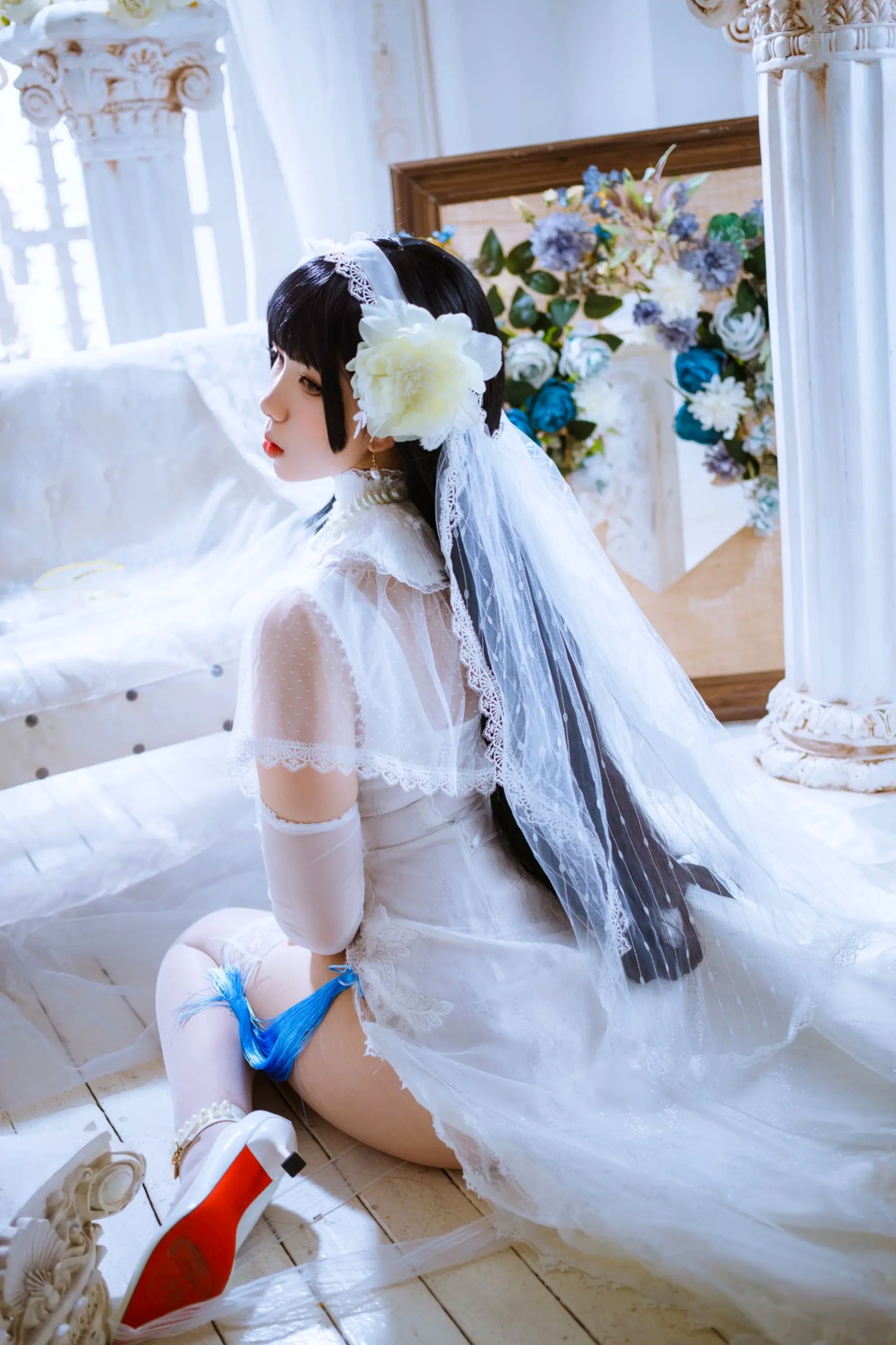 Meroko_魅瞳 - 95式花嫁 欧式宫廷白色婚纱角色扮演私房照 [22P]