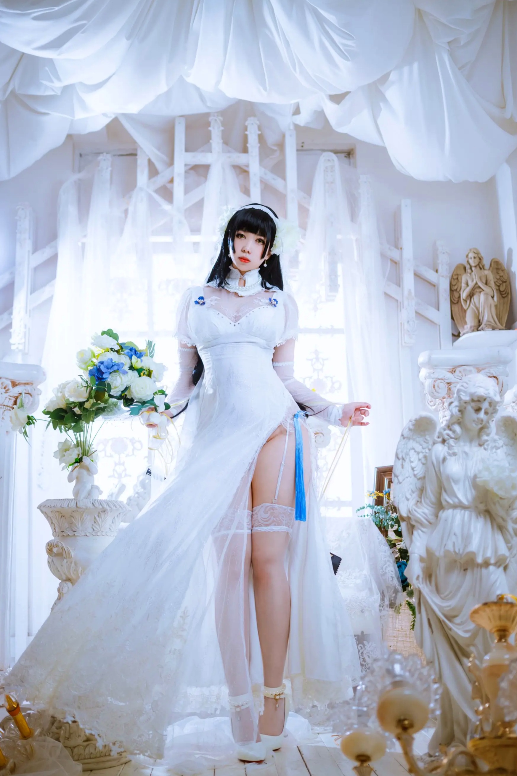 Meroko_魅瞳 - 95式花嫁 欧式宫廷白色婚纱角色扮演私房照 [22P]