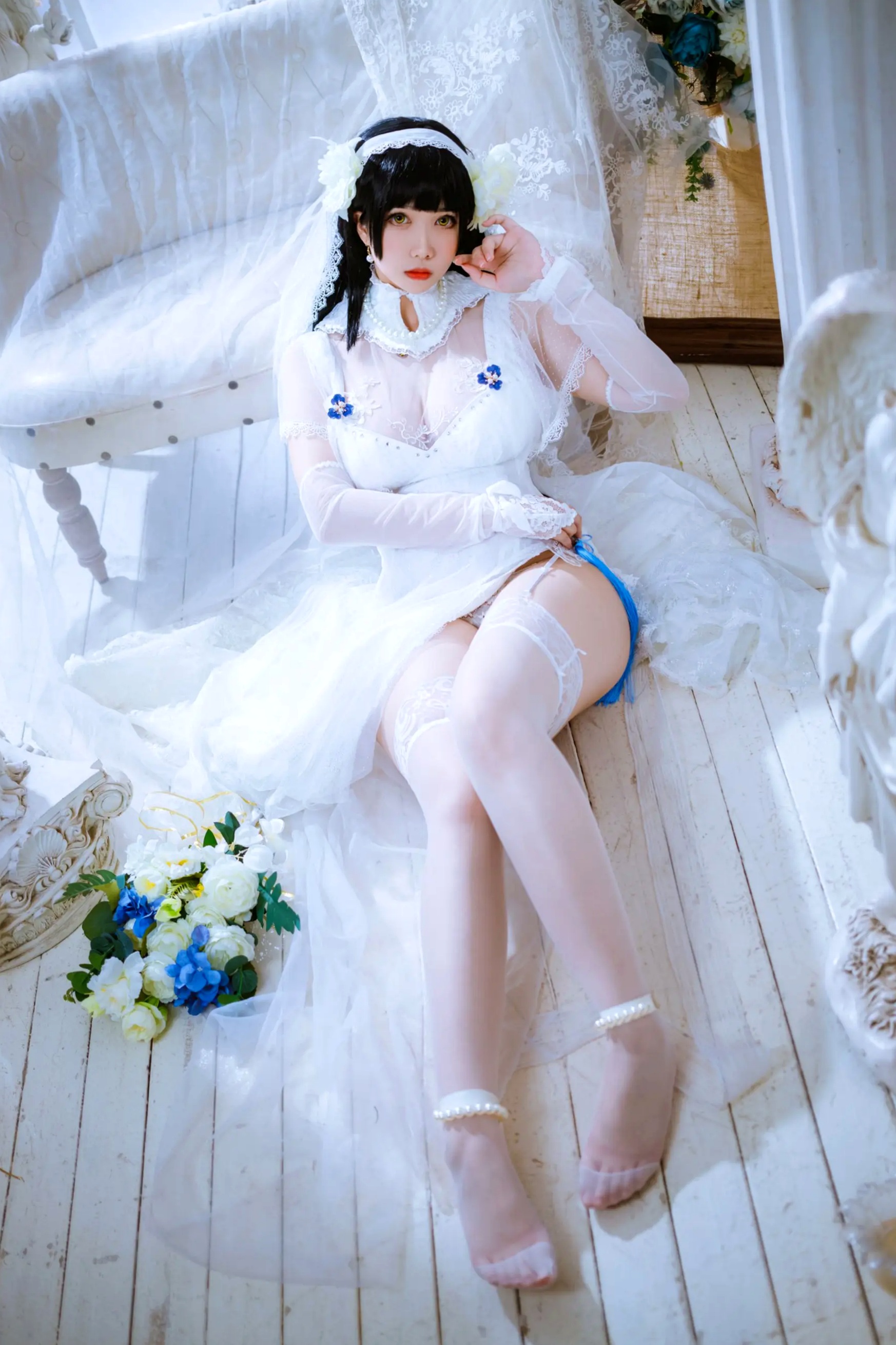 Meroko_魅瞳 - 95式花嫁 欧式宫廷白色婚纱角色扮演私房照 [22P]