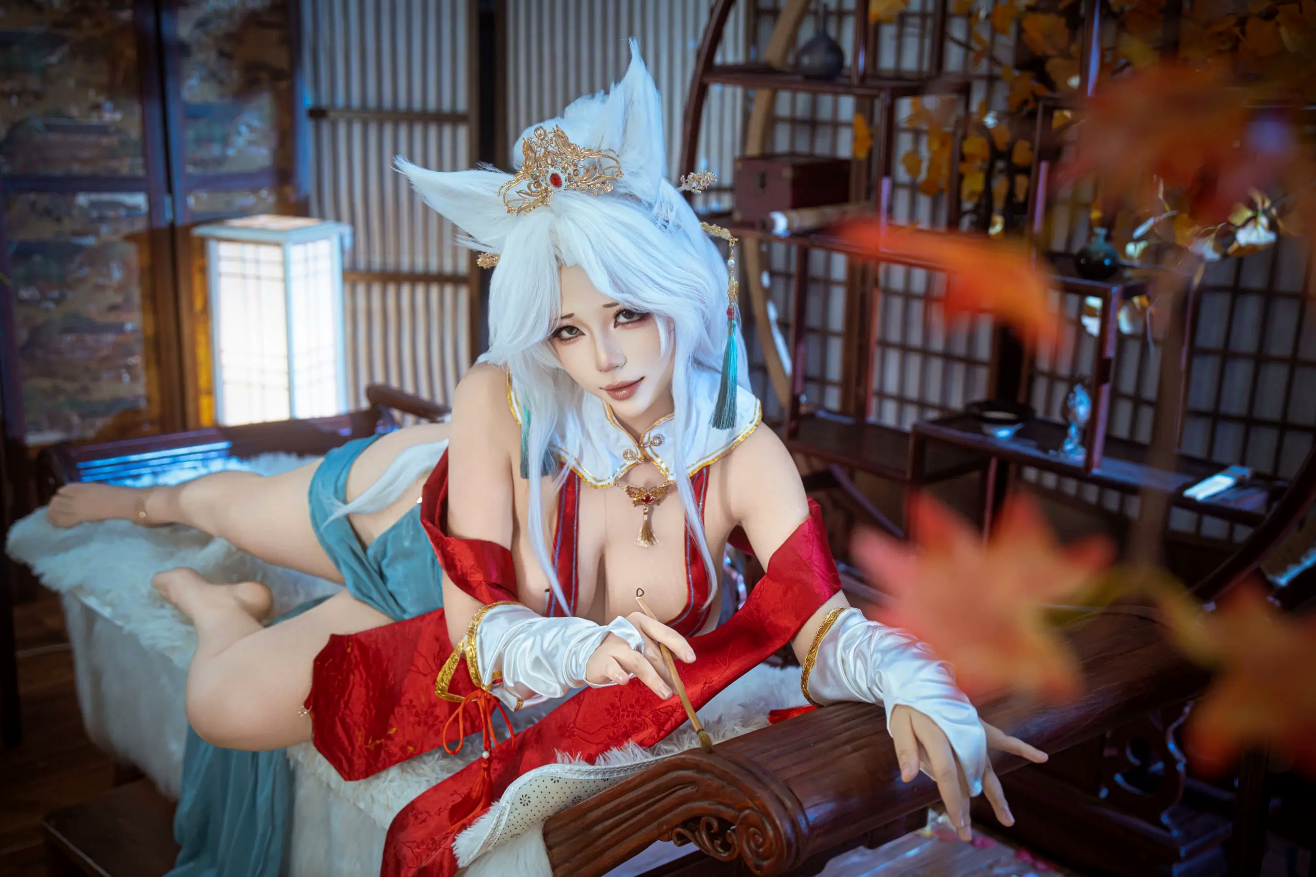 Aimeili粒粒 - 棕色尘埃 达菲 角色扮演古风魅惑九尾狐私房写真 [67P]