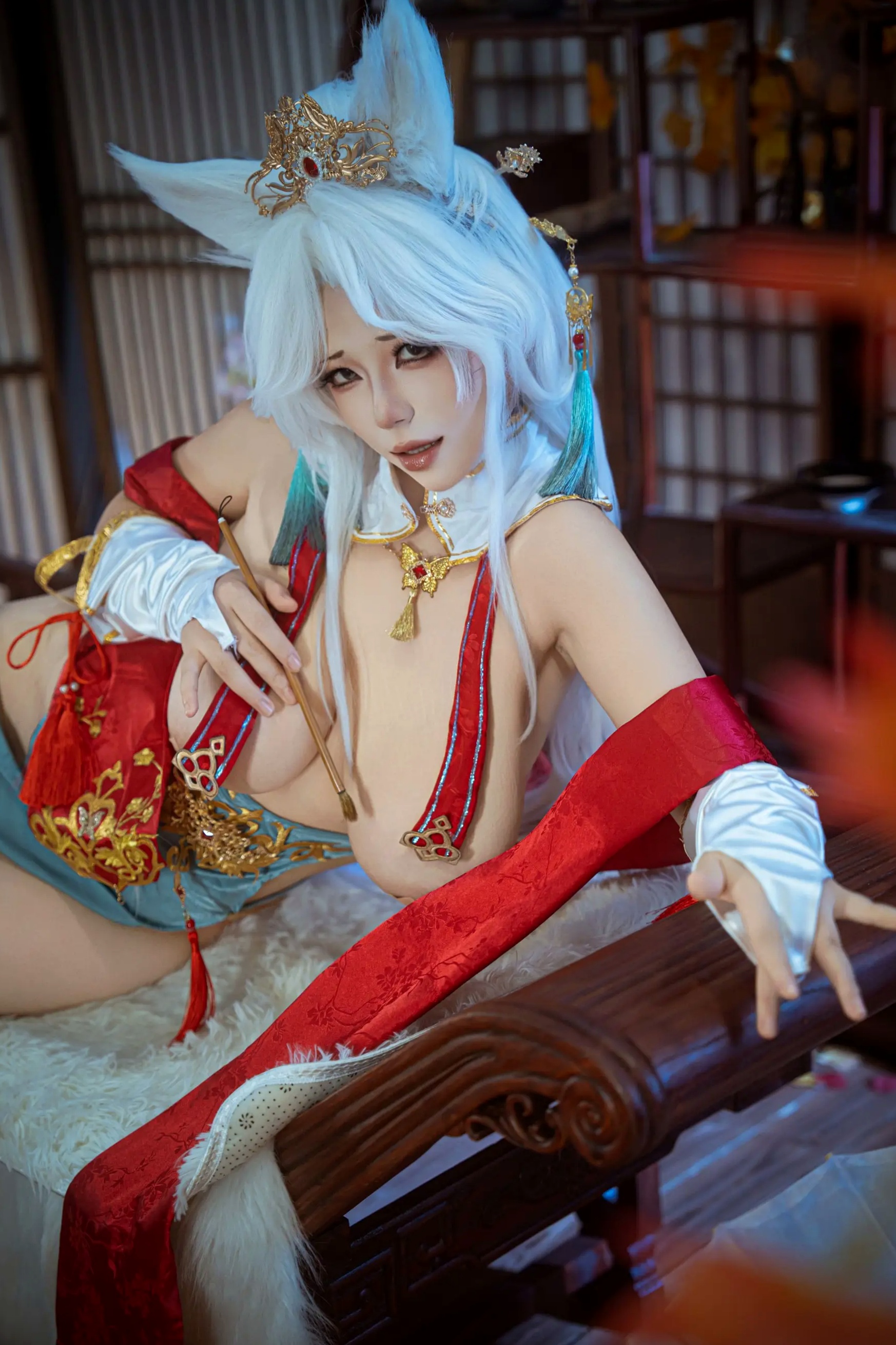 Aimeili粒粒 - 棕色尘埃 达菲 角色扮演古风魅惑九尾狐私房写真 [67P]
