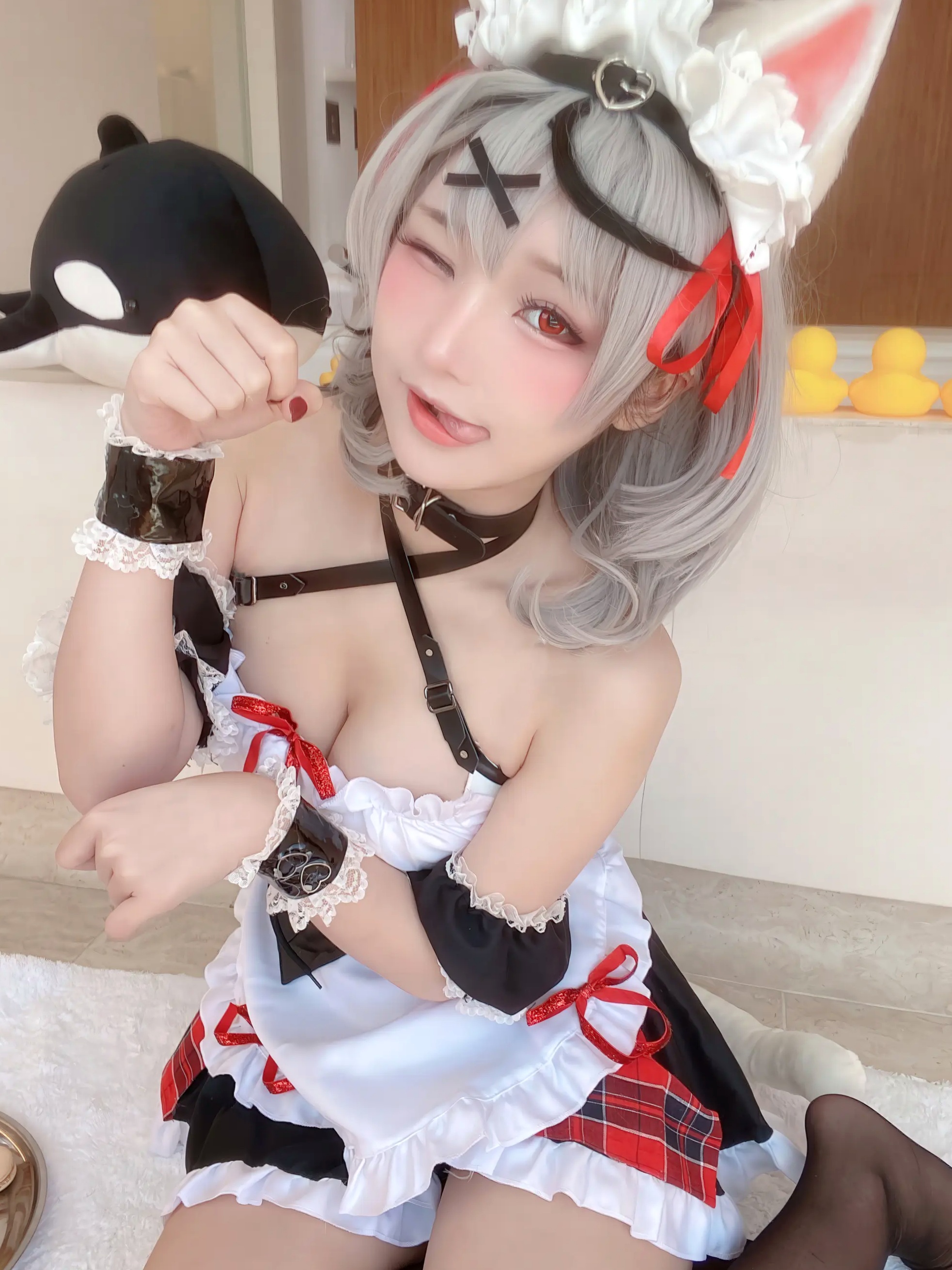 花梨Hanari - 沙花叉克萝伊女仆猫娘室内私房性感黑丝诱惑写真 [31P]