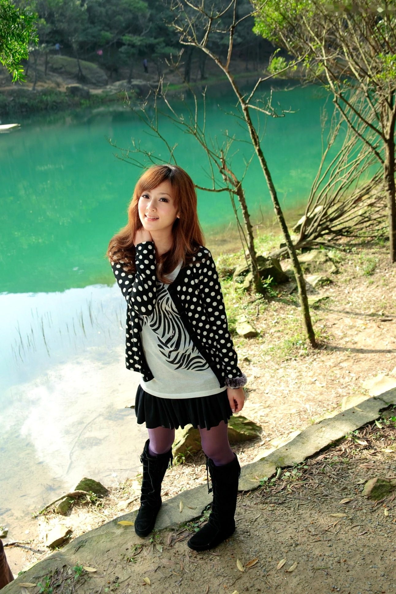 Gallery - 台湾女神果子MM新山梦湖户外写真：气质清新甜美，治愈系人像摄影作品台湾户外清新治愈系清纯 高桥南女神私房照_秀色女神 - image 7