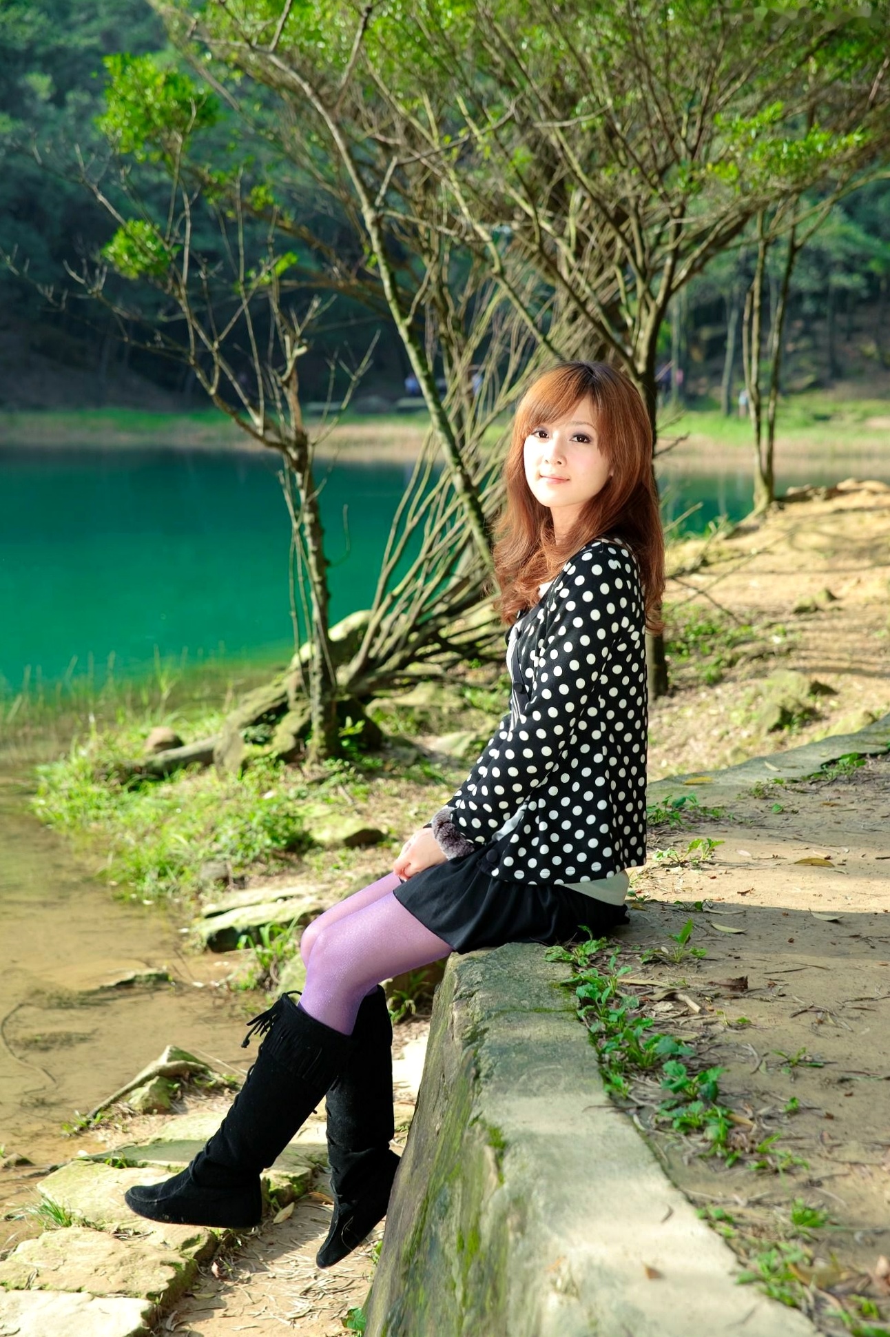 Gallery - 台湾女神果子MM新山梦湖户外写真：气质清新甜美，治愈系人像摄影作品台湾户外清新治愈系清纯 高桥南女神私房照_秀色女神 - image 11