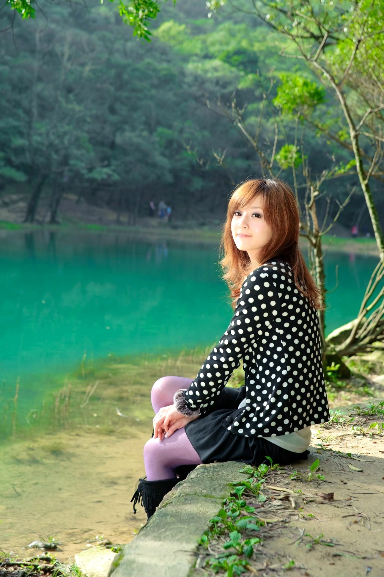 Gallery - 台湾女神果子MM新山梦湖户外写真：气质清新甜美，治愈系人像摄影作品台湾户外清新治愈系清纯 高桥南女神私房照_秀色女神 - image 12