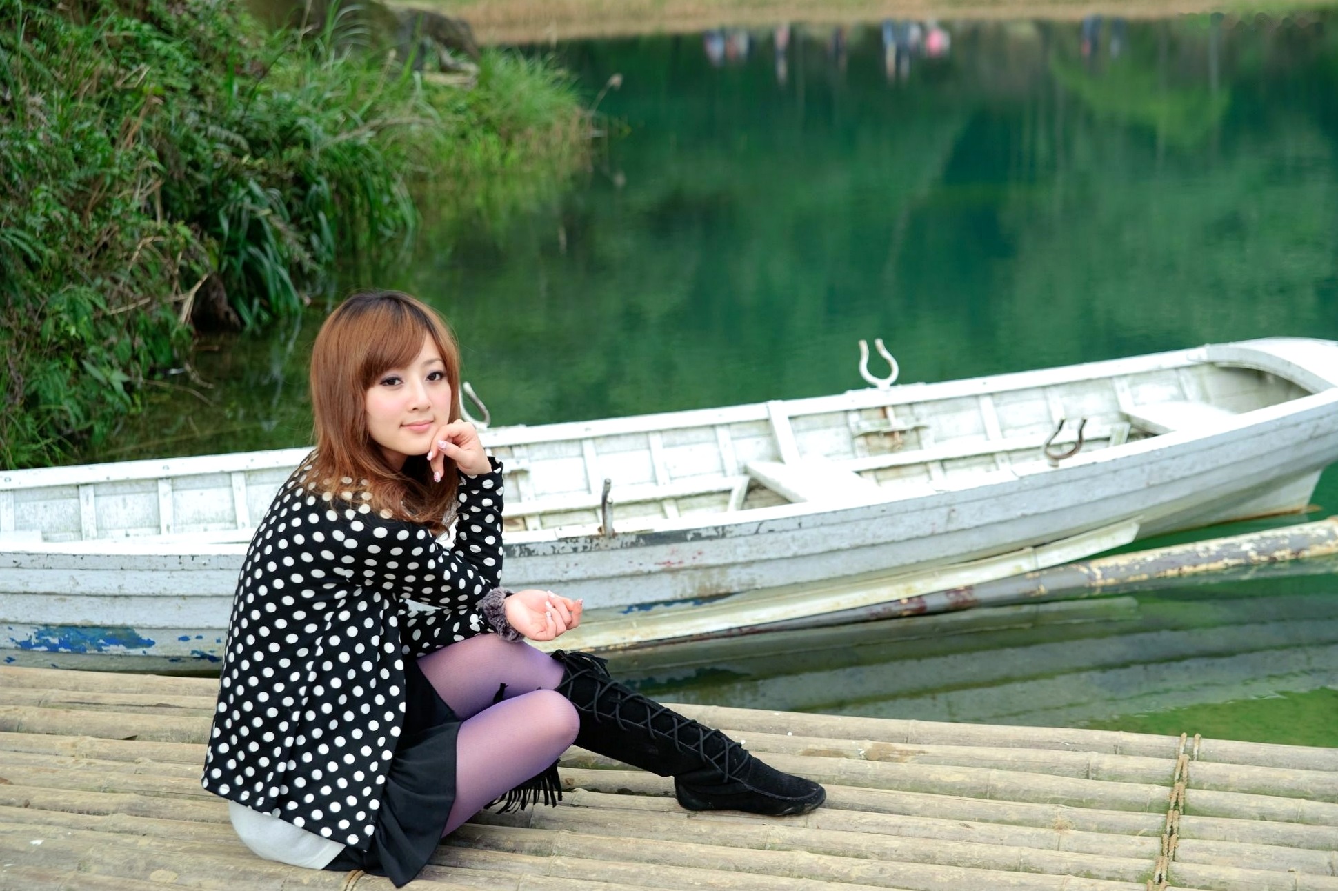 Gallery - 台湾女神果子MM新山梦湖户外写真：气质清新甜美，治愈系人像摄影作品台湾户外清新治愈系清纯 高桥南女神私房照_秀色女神 - image 18