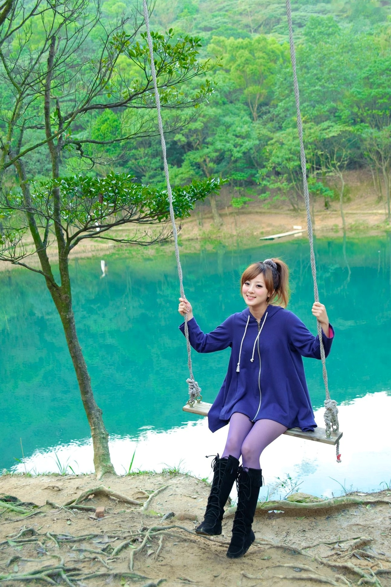 Gallery - 台湾女神果子MM新山梦湖户外写真：气质清新甜美，治愈系人像摄影作品台湾户外清新治愈系清纯 高桥南女神私房照_秀色女神 - image 24