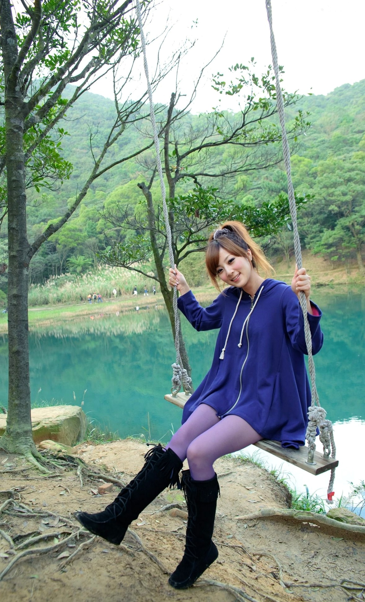 Gallery - 台湾女神果子MM新山梦湖户外写真：气质清新甜美，治愈系人像摄影作品台湾户外清新治愈系清纯 高桥南女神私房照_秀色女神 - image 25