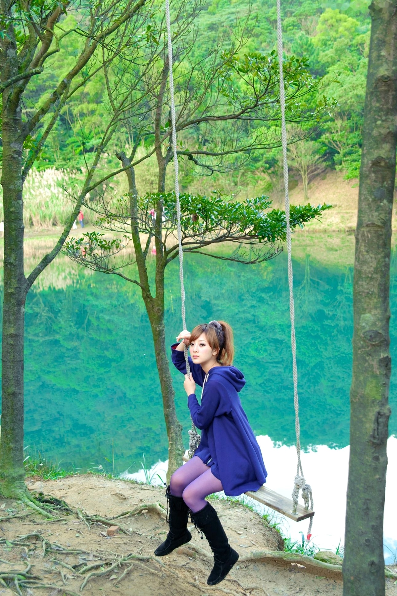 Gallery - 台湾女神果子MM新山梦湖户外写真：气质清新甜美，治愈系人像摄影作品台湾户外清新治愈系清纯 高桥南女神私房照_秀色女神 - image 29
