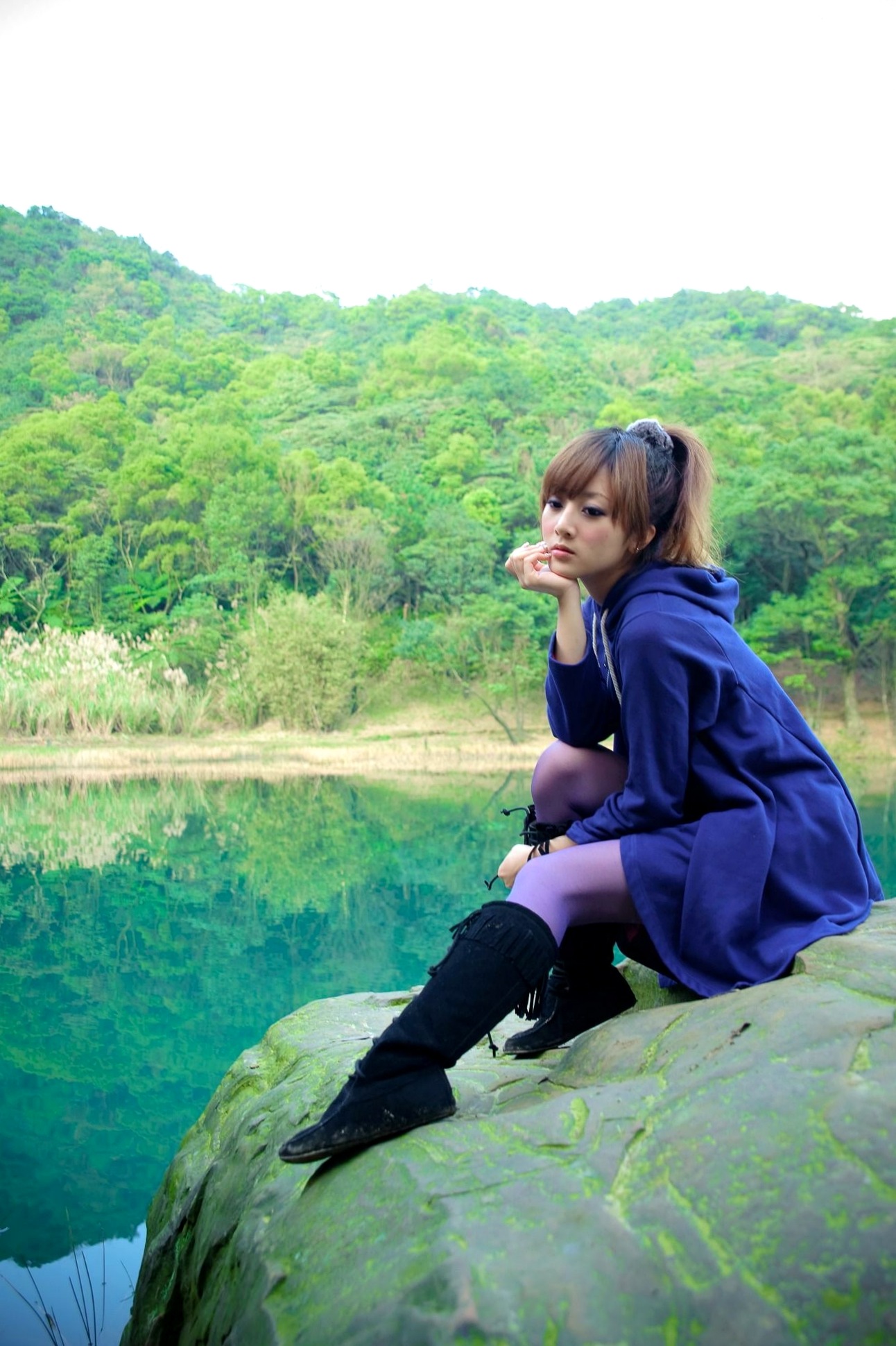 Gallery - 台湾女神果子MM新山梦湖户外写真：气质清新甜美，治愈系人像摄影作品台湾户外清新治愈系清纯 高桥南女神私房照_秀色女神 - image 40