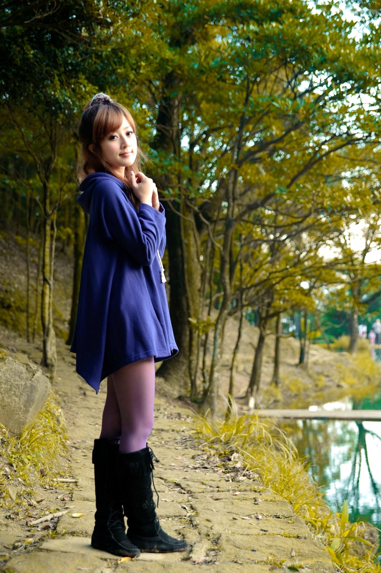 Gallery - 台湾女神果子MM新山梦湖户外写真：气质清新甜美，治愈系人像摄影作品台湾户外清新治愈系清纯 高桥南女神私房照_秀色女神 - image 56