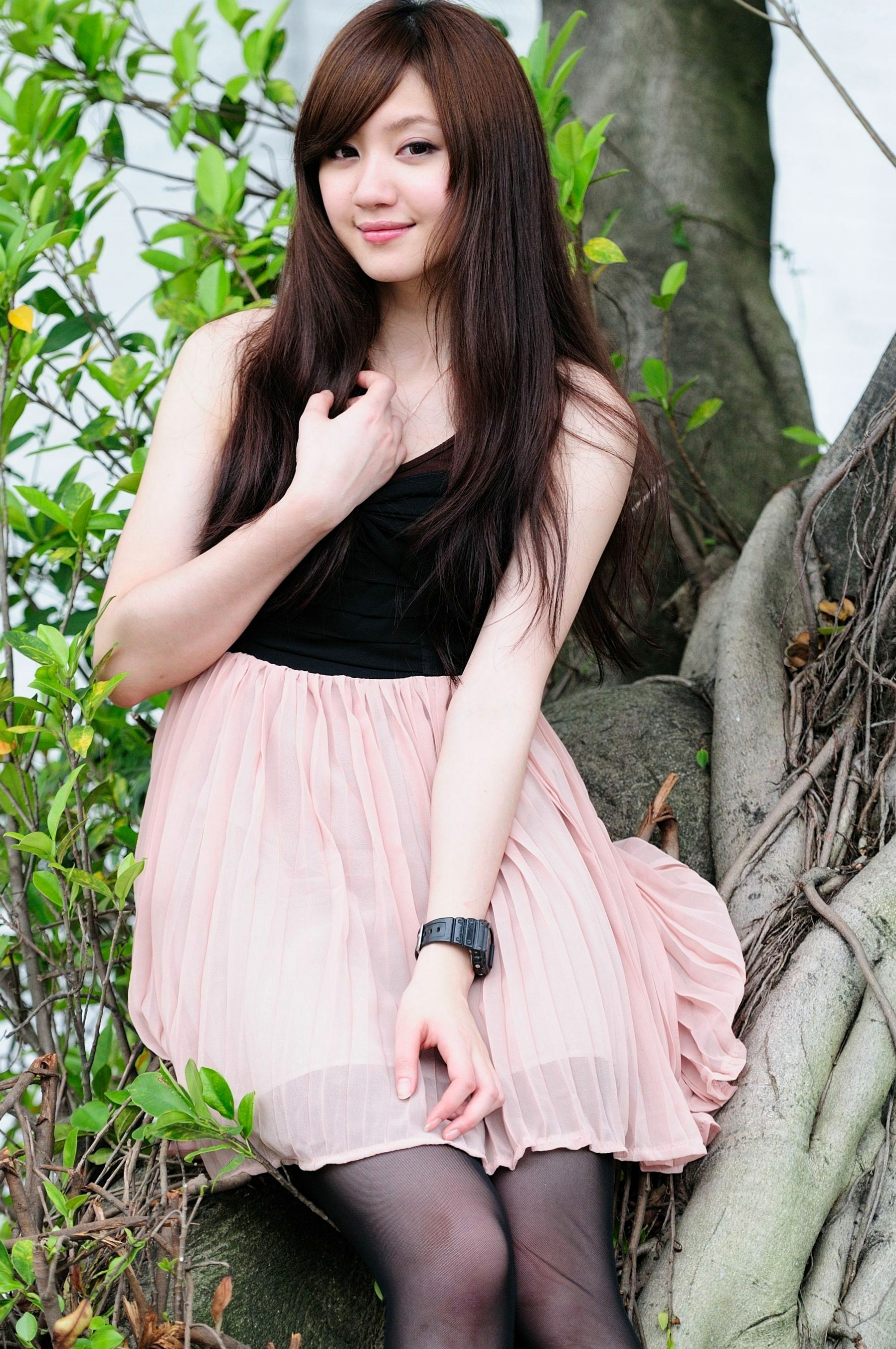 Gallery - 台湾美少女小雅户外随拍：条纹装搭配黑丝尽显清新气质与修长美腿，治愈系街拍写真集台湾街拍清新美腿丝袜 顾莉雅女神私房照_秀色女神 - image 32