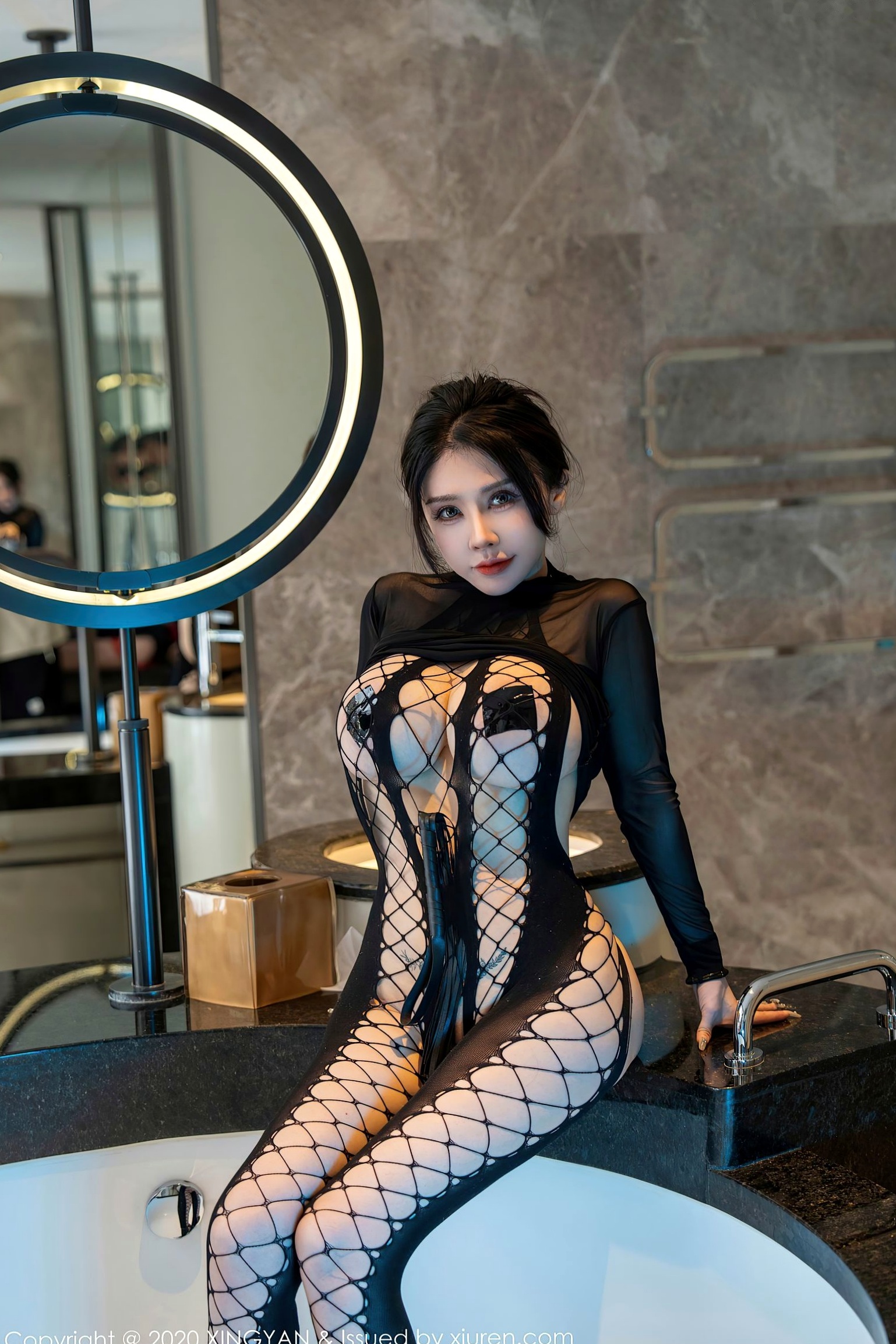 Gallery - XingYan星颜社- Star Face -潘娇娇：浴缸禁忌私房诱惑，黑色透视网袜装，野性大尺度写真星颜社- Star Face 私房照大尺度黑丝性感诱惑 潘娇娇女神私房照_秀色女神 - image 8