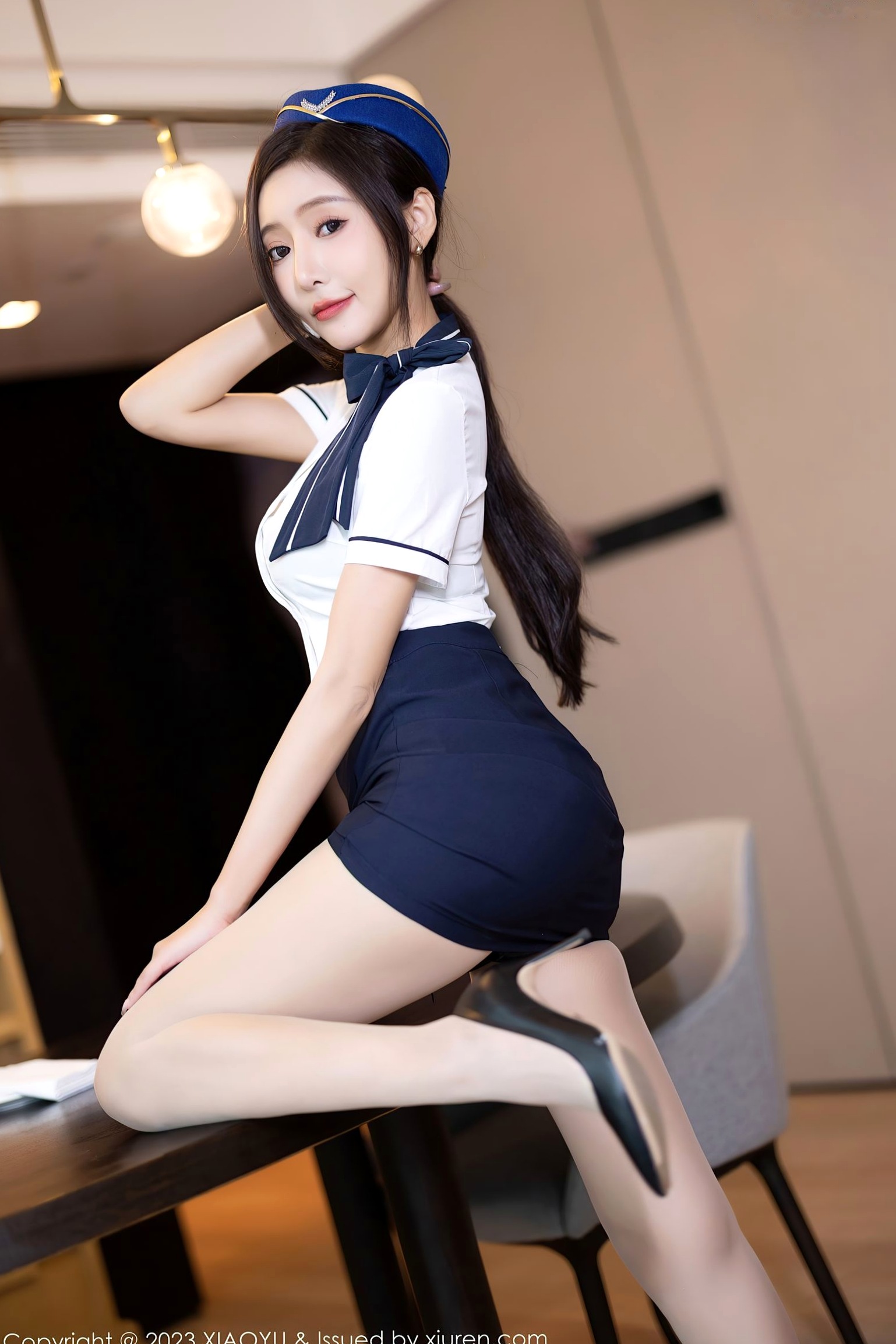 Gallery - XiaoYu语画界 - Painting World 1012期：王馨瑶Yanni空姐制服与丝袜私房照，优雅与性感并存的绝美诱惑，2023.04.21无圣光大尺度收藏级佳作语画界 - Painting World 性感制服空姐私房照丝袜 王馨瑶女神私房照_秀色女神 - image 18