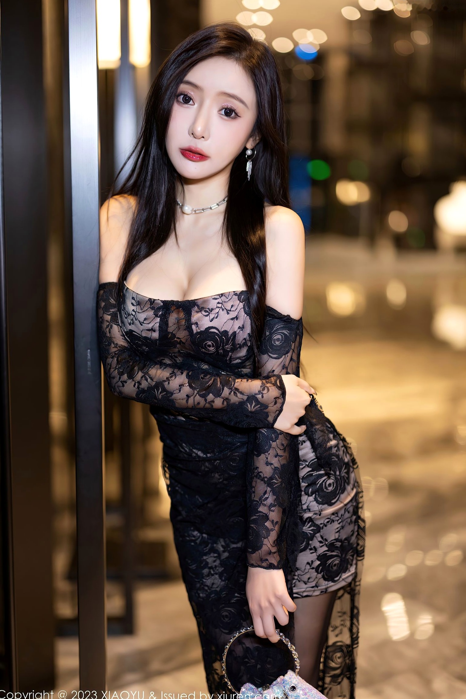 Gallery - XiaoYu语画界 - Painting World -王馨瑶Yanni黑色蕾丝薄纱长裙诱惑写真，极致身材私房大尺度，尽显妩媚御姐风情，无圣光精选套图性感私房照大尺度诱惑语画界 - Painting World  王馨瑶女神私房照_秀色女神 - image 9
