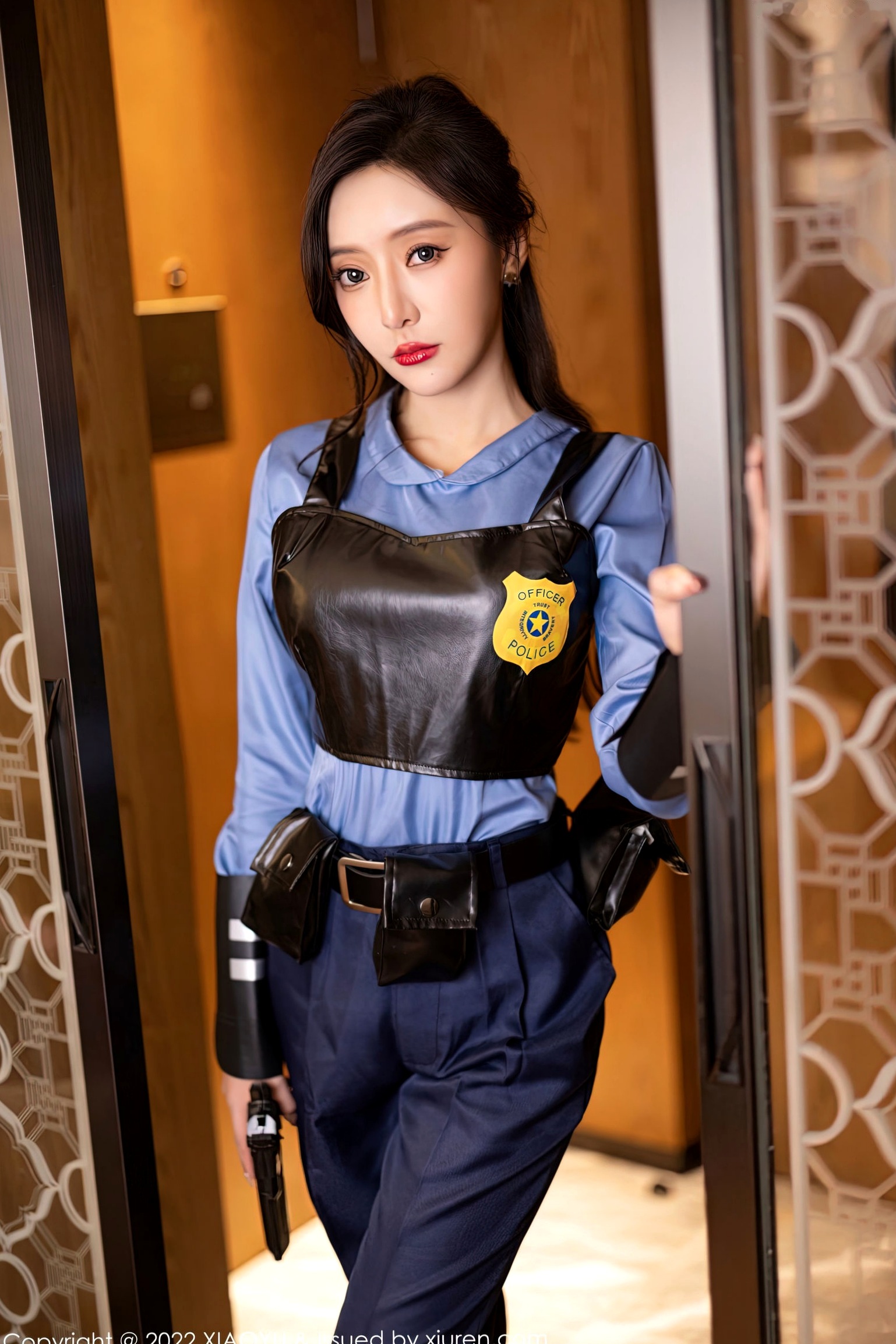 Gallery - XiaoYu语画界 - Painting World -929-王馨瑶Yanni-绝美女警角色扮演制服诱惑-飒爽警花黑色战术内衣私房照-无圣光大尺度制服角色扮演性感私房照语画界 - Painting World  王馨瑶女神私房照_秀色女神 - image 9
