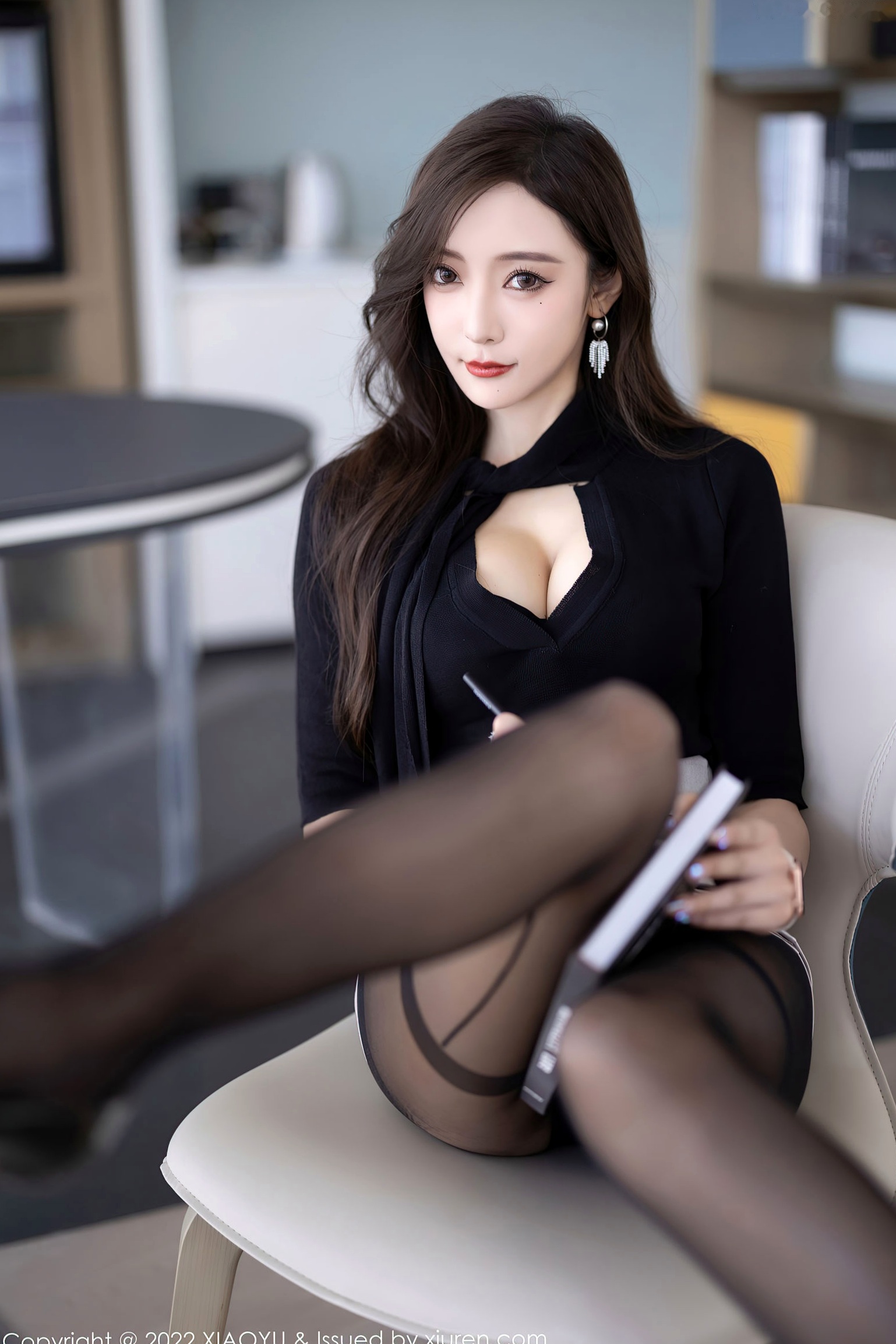 Gallery - XiaoYu语画界 - Painting World -843-王馨瑶Yanni-黑丝OL制服诱惑-高端职场风-黑色蕾丝内衣-高冷女神姿态写真语画界 - Painting World 性感制服丝袜御女郎 - Royal Lady 私房照 王馨瑶女神私房照_秀色女神 - image 20