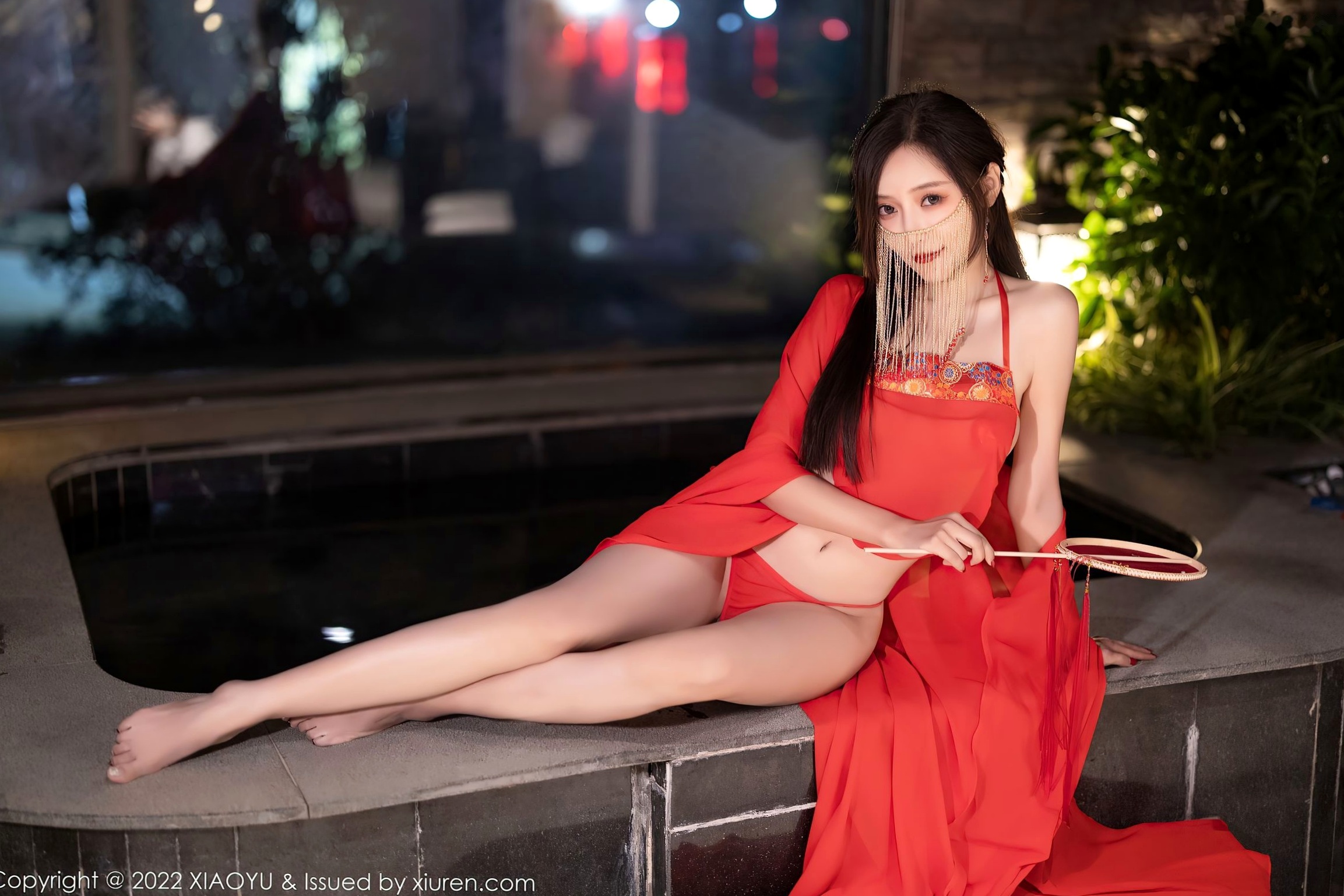 Gallery - XiaoYu语画界 - Painting World -708-王馨瑶Yanni-古典韵味红色肚兜私房写真-流苏面纱东方诱惑-无圣光大尺度性感肚兜私房照诱惑语画界 - Painting World  王馨瑶女神私房照_秀色女神 - image 4