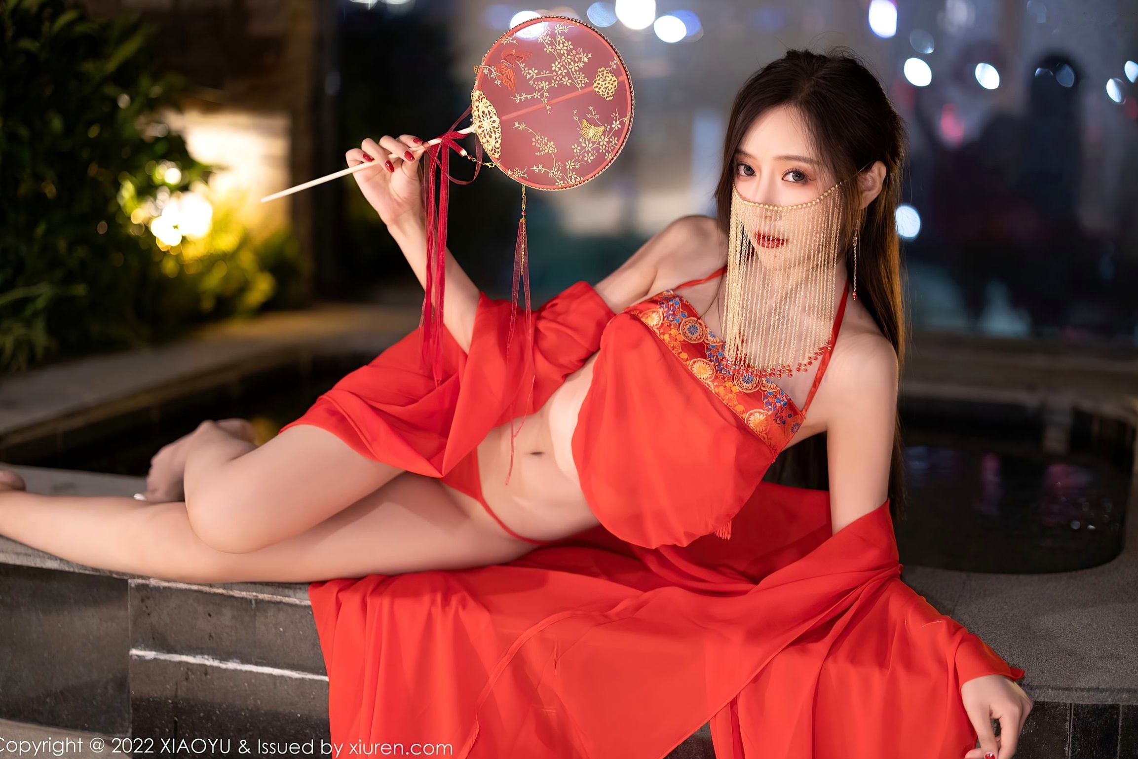 Gallery - XiaoYu语画界 - Painting World -708-王馨瑶Yanni-古典韵味红色肚兜私房写真-流苏面纱东方诱惑-无圣光大尺度性感肚兜私房照诱惑语画界 - Painting World  王馨瑶女神私房照_秀色女神 - image 8