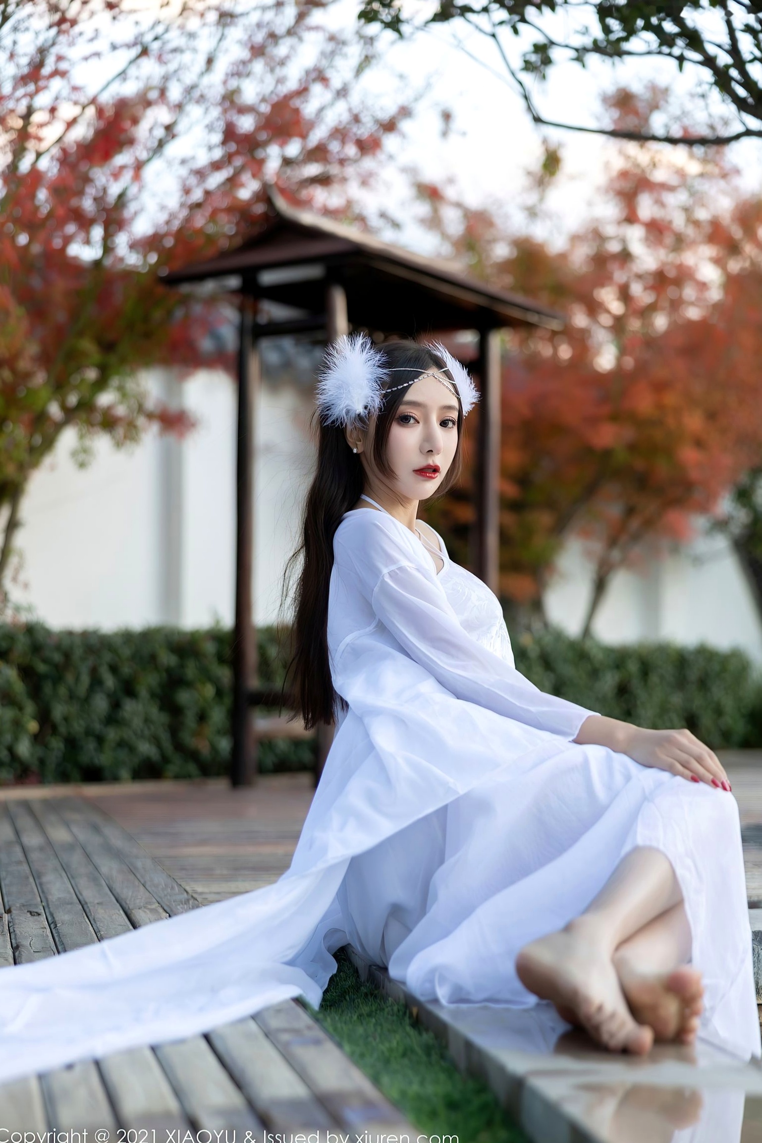 Gallery - XiaoYu语画界 - Painting World -672-王馨瑶Yanni-云南泳池旅拍白纱古装写真-唯美户外私房大尺度合集性感户外私房照大尺度语画界 - Painting World  王馨瑶女神私房照_秀色女神 - image 5