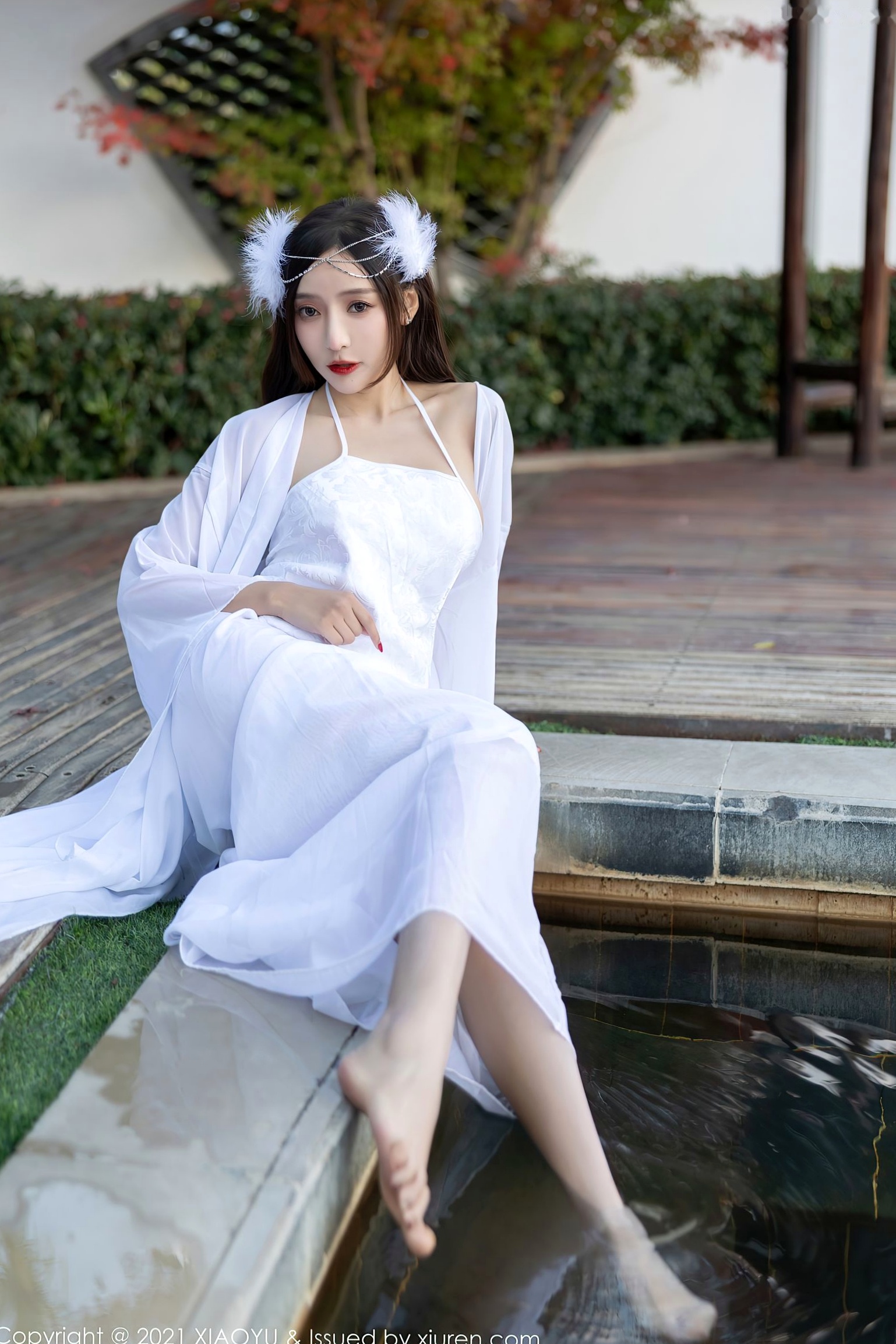 Gallery - XiaoYu语画界 - Painting World -672-王馨瑶Yanni-云南泳池旅拍白纱古装写真-唯美户外私房大尺度合集性感户外私房照大尺度语画界 - Painting World  王馨瑶女神私房照_秀色女神 - image 7