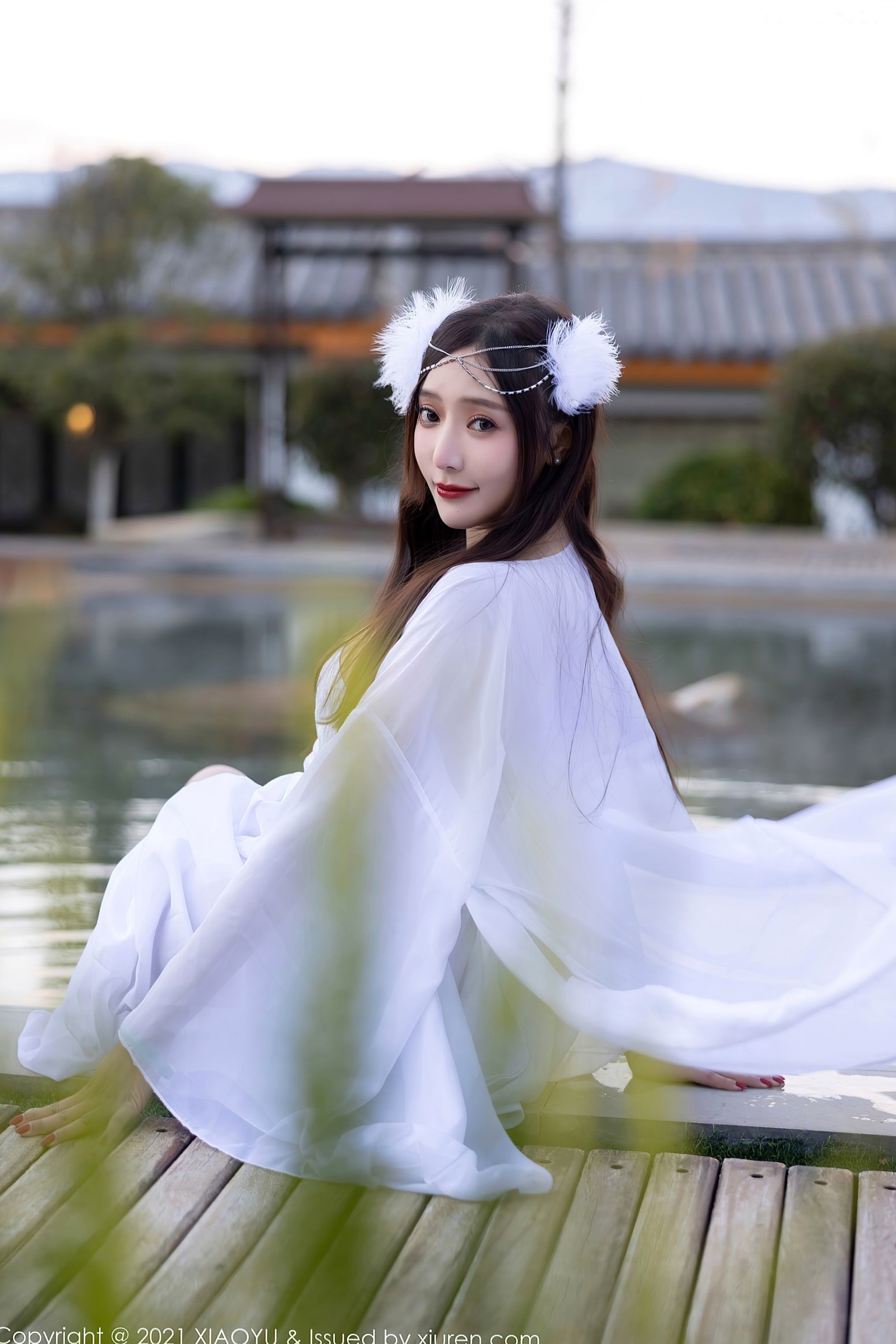 Gallery - XiaoYu语画界 - Painting World -672-王馨瑶Yanni-云南泳池旅拍白纱古装写真-唯美户外私房大尺度合集性感户外私房照大尺度语画界 - Painting World  王馨瑶女神私房照_秀色女神 - image 16