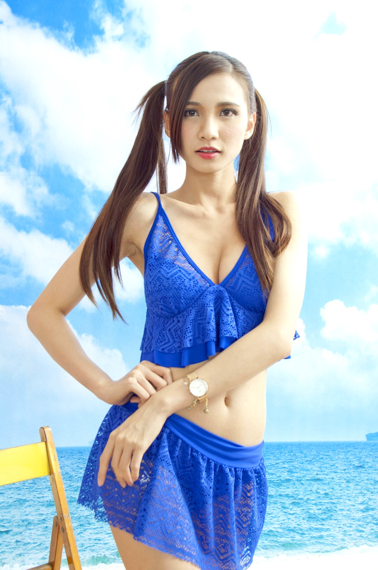Gallery - 台湾女神蔡译心：俏皮泳装与梦幻天使造型，极致美腿比基尼写真台湾美腿比基尼清新性感 蔡译心女神私房照_秀色女神 - image 53