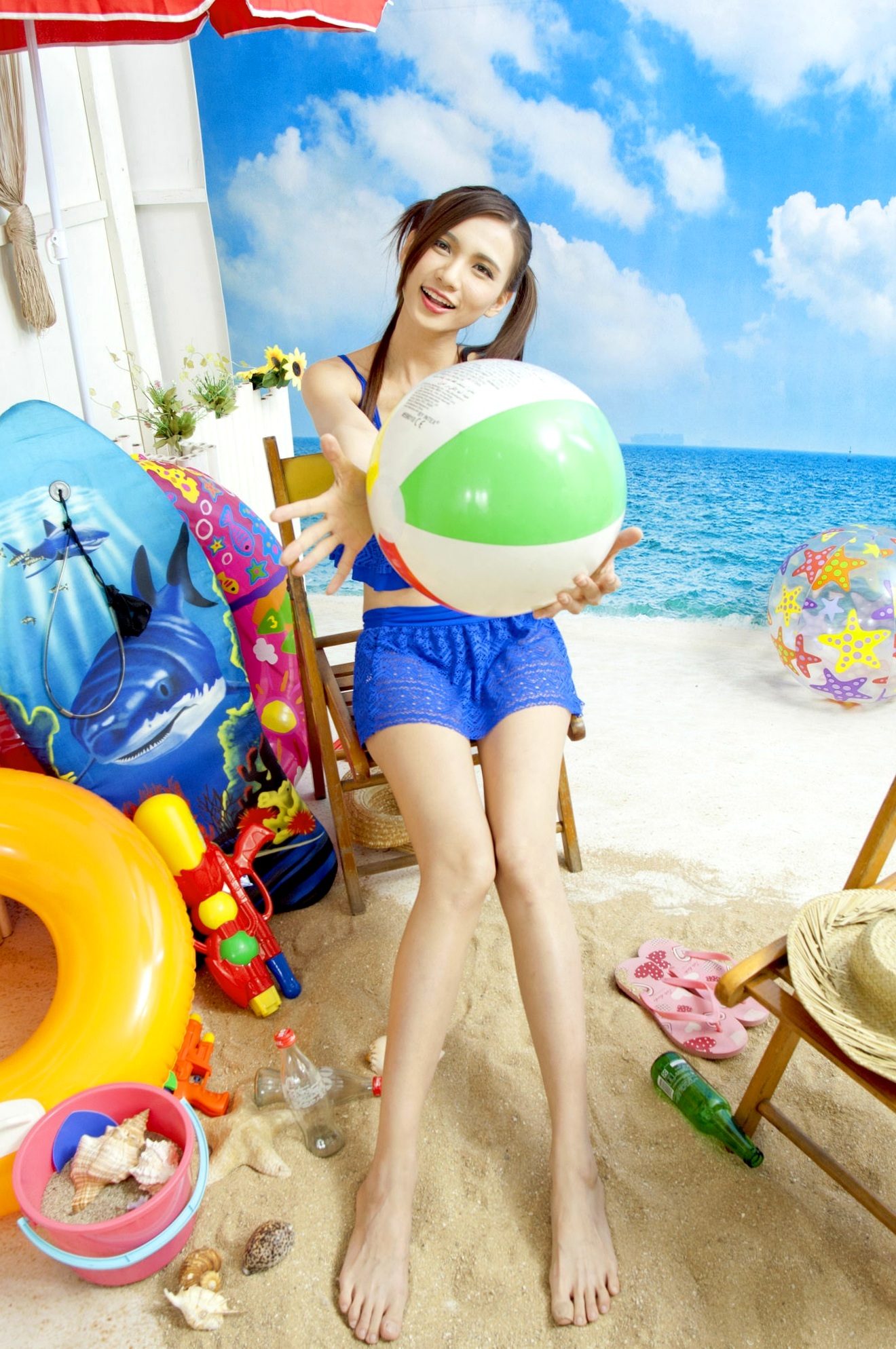 Gallery - 台湾女神蔡译心：俏皮泳装与梦幻天使造型，极致美腿比基尼写真台湾美腿比基尼清新性感 蔡译心女神私房照_秀色女神 - image 55