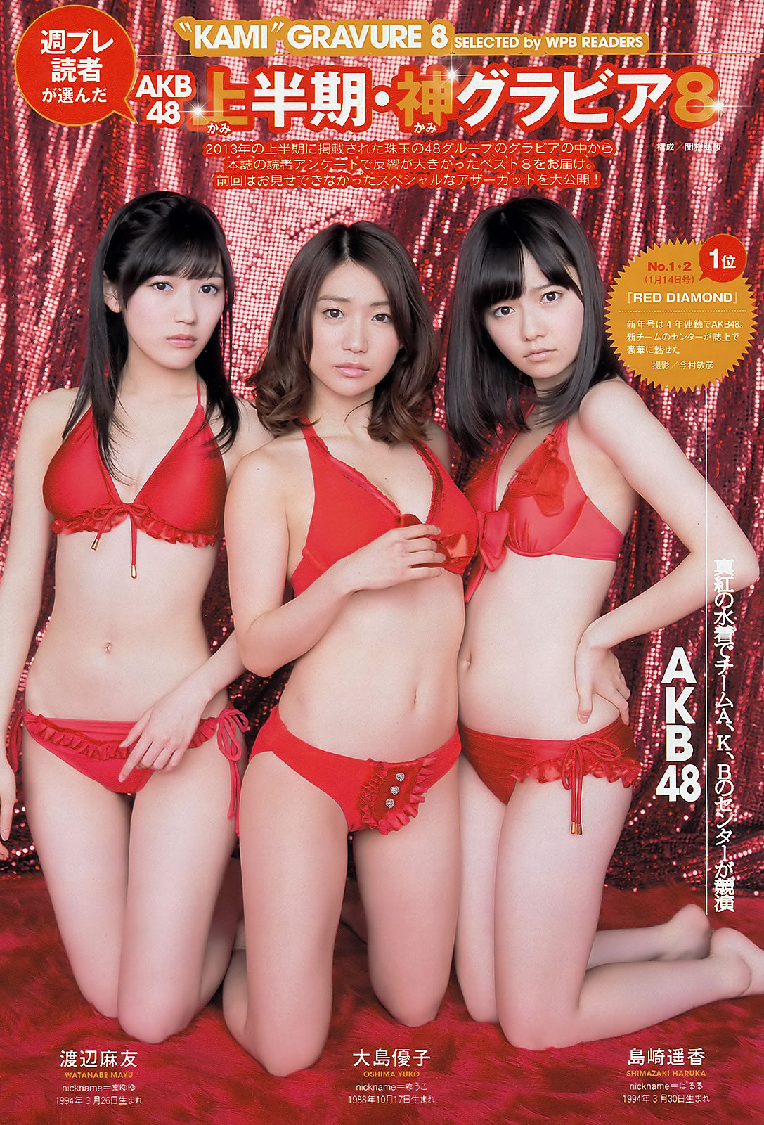 [Weekly Playboy]高清写真图2013.04.24 No.18-19 鈴木ちなみ 新川優愛 山岸舞彩 渡辺麻友 佐々木もよこ [41P]高清写真图