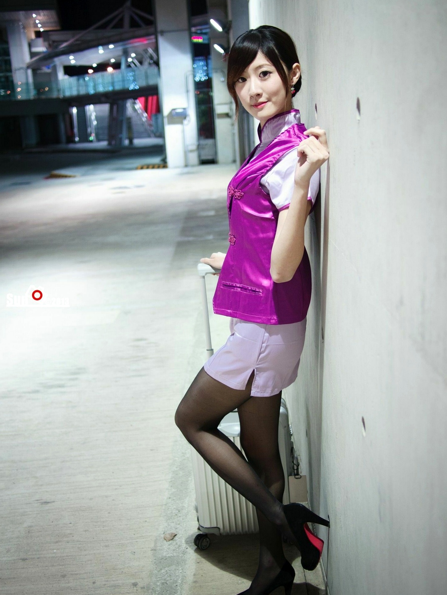 Gallery - 台湾正妹林茉晶制服诱惑写真集，机车女警与职业空姐的多重魅力演绎台湾制服诱惑丝袜女神 茉晶女神私房照_秀色女神 - image 24