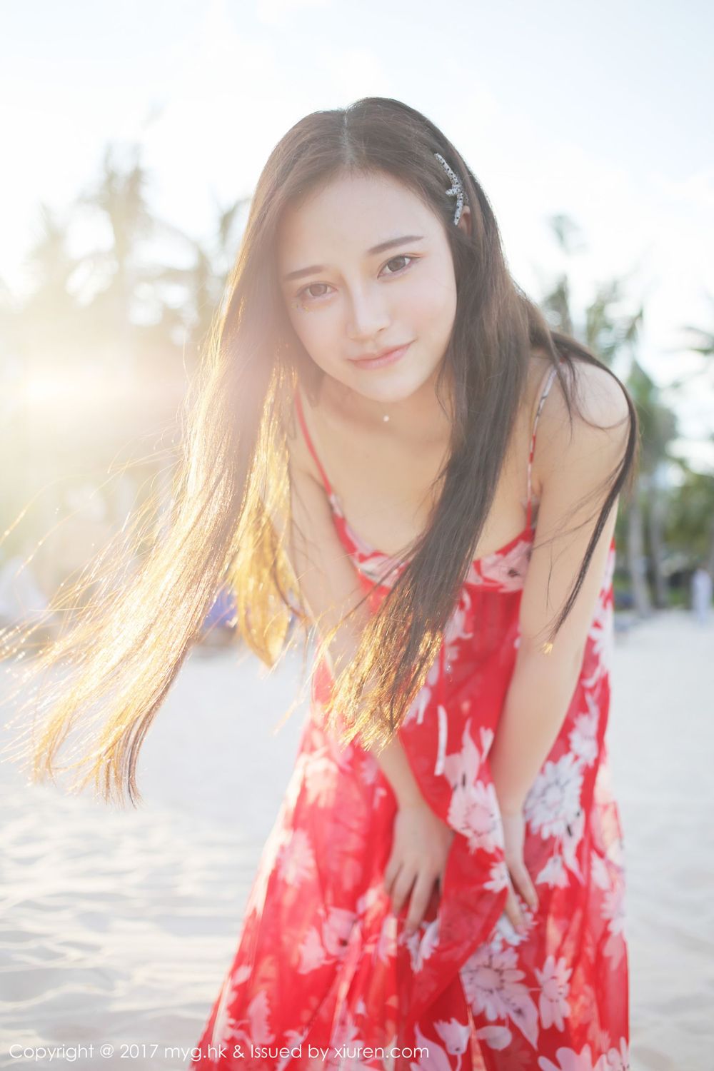 唐琪儿红色连衣裙 波西米亚小清新