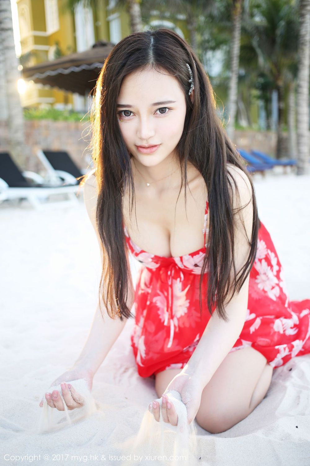 唐琪儿红色连衣裙 波西米亚小清新