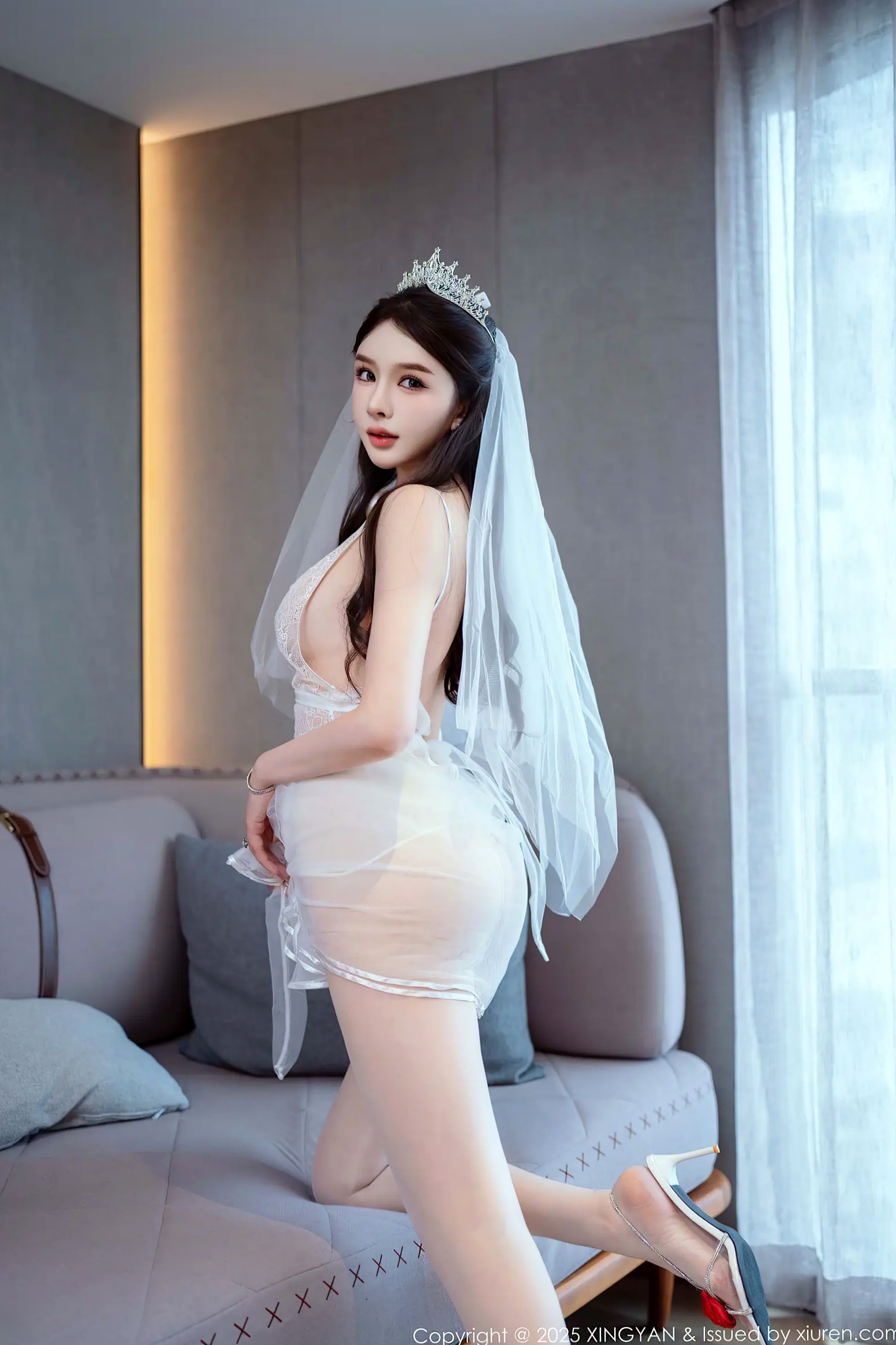 Gallery - [XINGYAN]星颜社- Star Face  2025.08.22 Vol.388 李丽莎：纯白婚纱与蕾丝诱惑，精致新娘私房写真，极致性感美腿与女神魅力星颜社- Star Face 性感诱惑婚纱私房照尤物 李丽莎女神私房照_秀色女神 - image 12