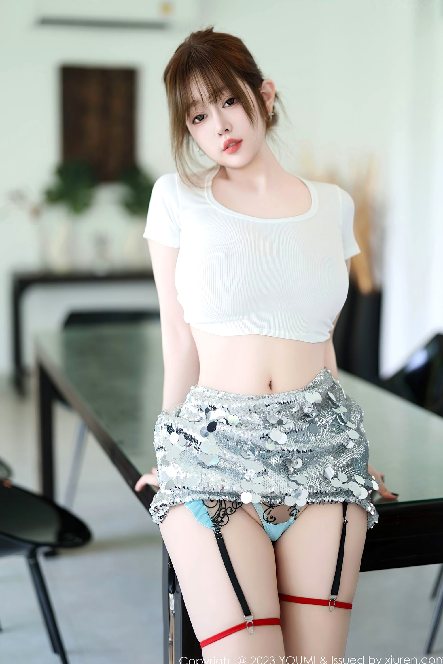 Gallery - YouMi尤蜜荟 - Chiness Model 979期：王雨纯极致性感私房写真，白色短T与蕾丝丁字裤的诱惑之美尤蜜荟 - Chiness Model 性感诱惑私房照大尺度 王雨纯女神私房照_秀色女神 - image 33